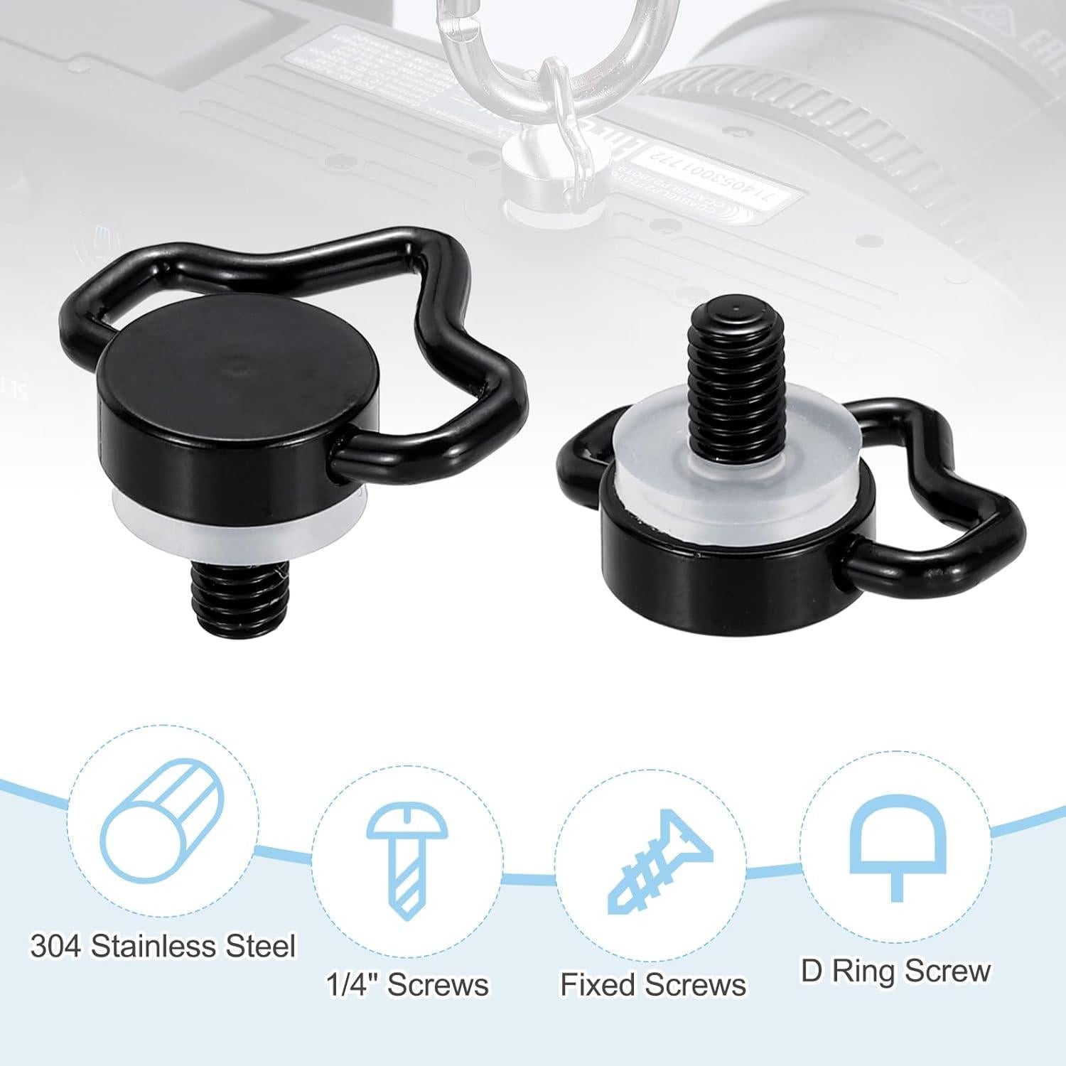 Tornillo en D Acero Inoxidable PATIKIL 4 Pcs 23 mm Negro