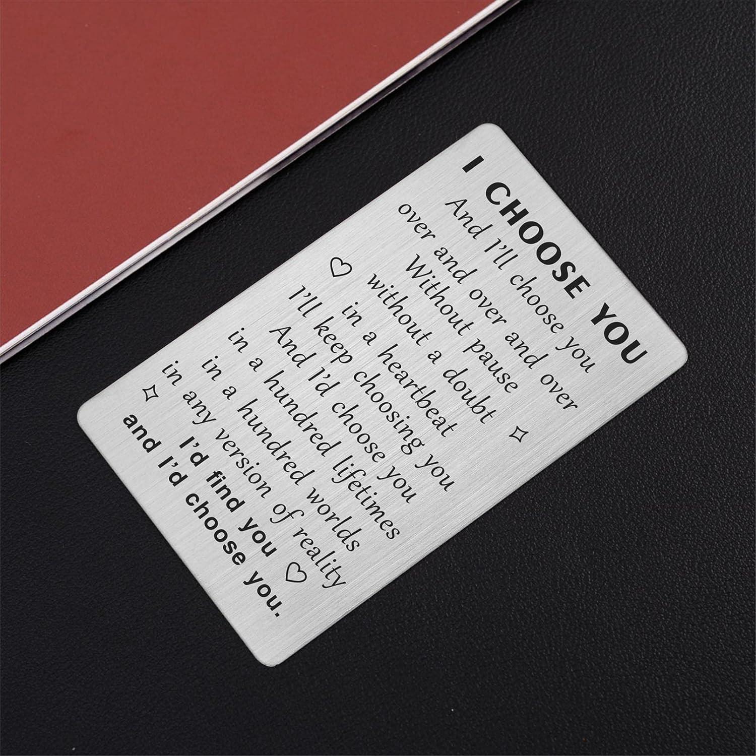 Tarjeta de Regalo TANWIH Elijo Tú para Novio - Plata