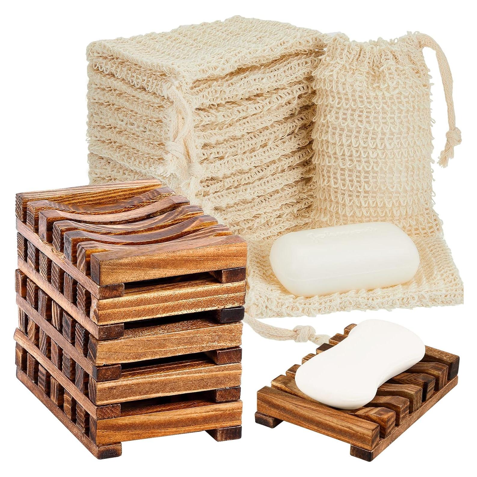 Kit de 40 Piezas de Jabón Umigy - Bolsas de Sisal y Soporte de Madera