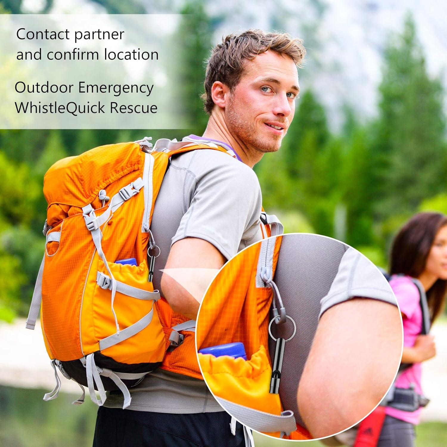 Silbatos de Emergencia Weewooday 12 Piezas Aluminio Negro