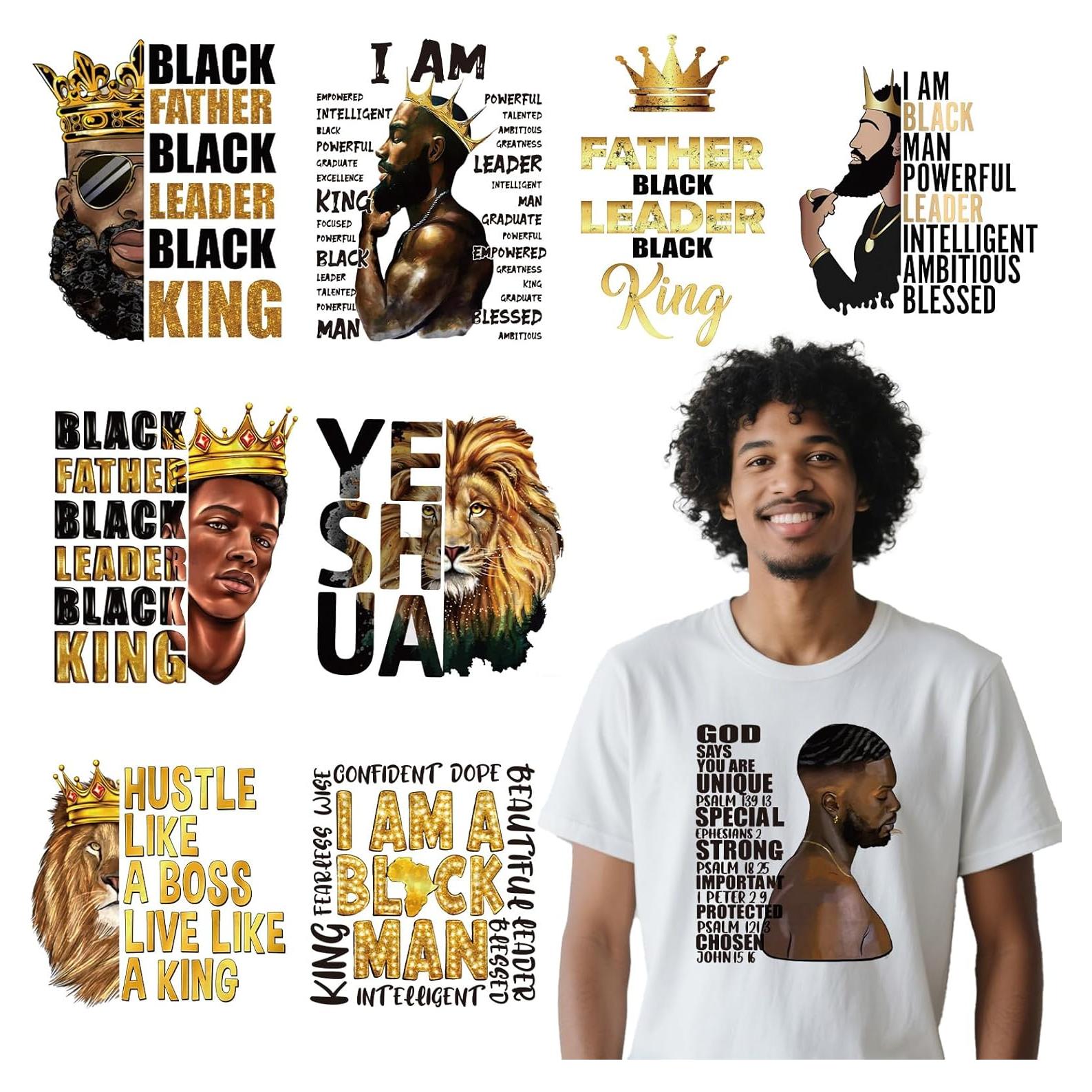 Transferencias de Hierro Falueqg - 9 Piezas Hombres Negros