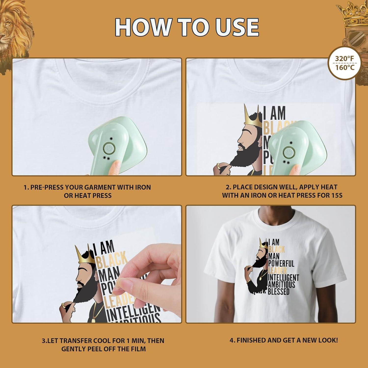 Transferencias de Hierro Falueqg - 9 Piezas Hombres Negros