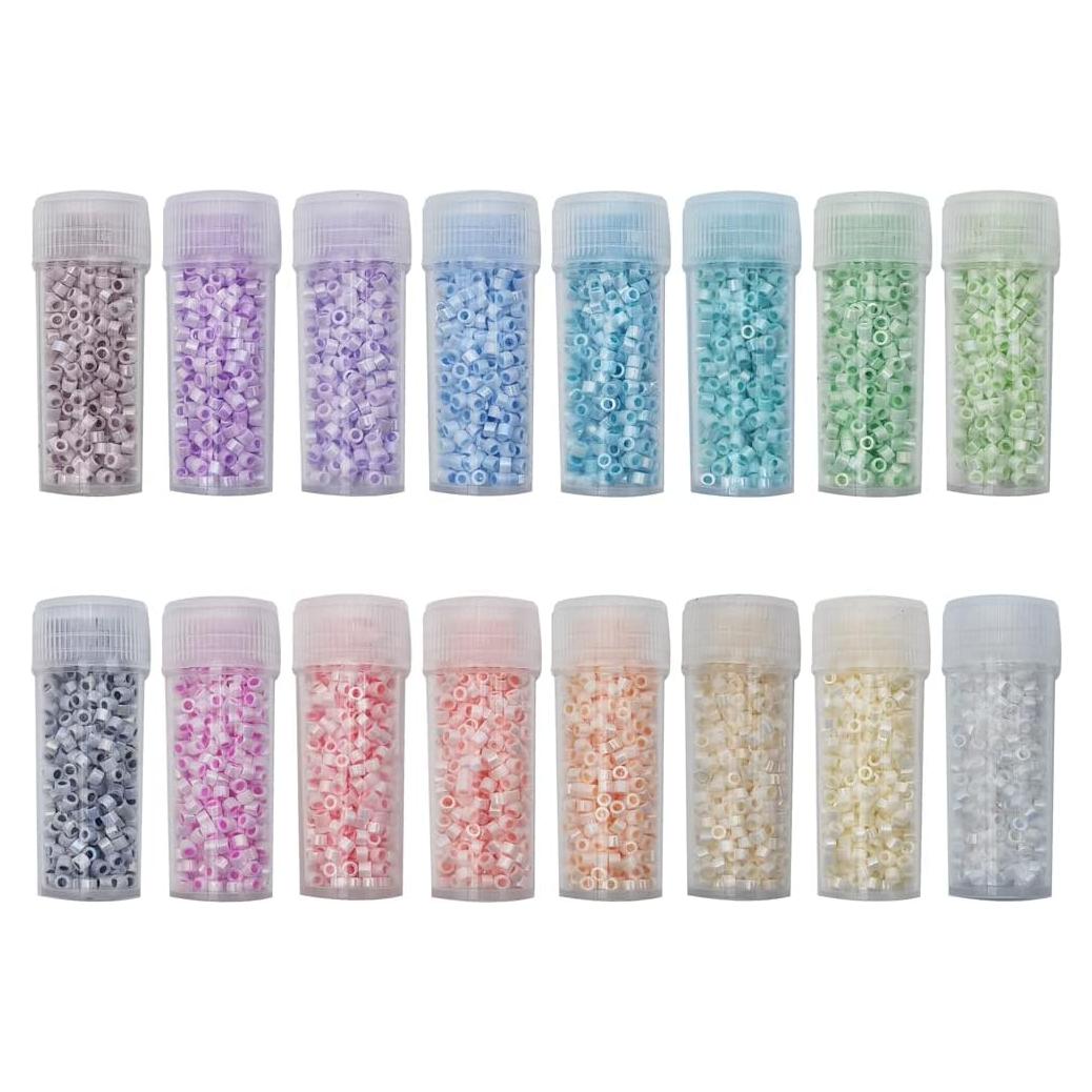 Cuentas de Vidrio Cilíndricas INSPIRELLE 80g 12/0 16 Colores Pastel