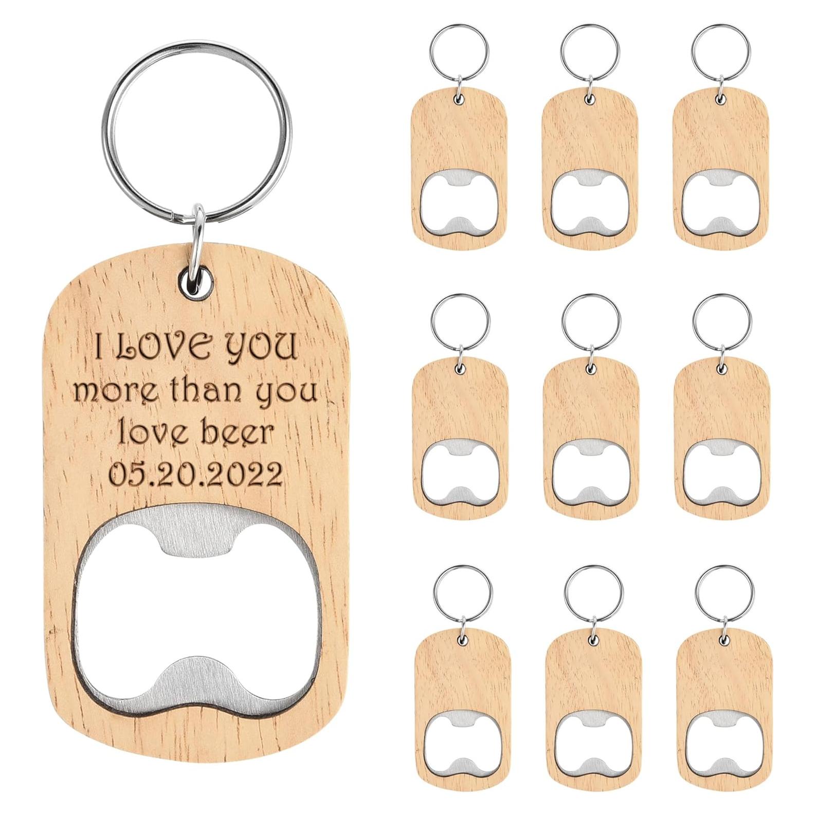 10 Piezas Llavero Abrebotellas de Madera CozyCabin DIY