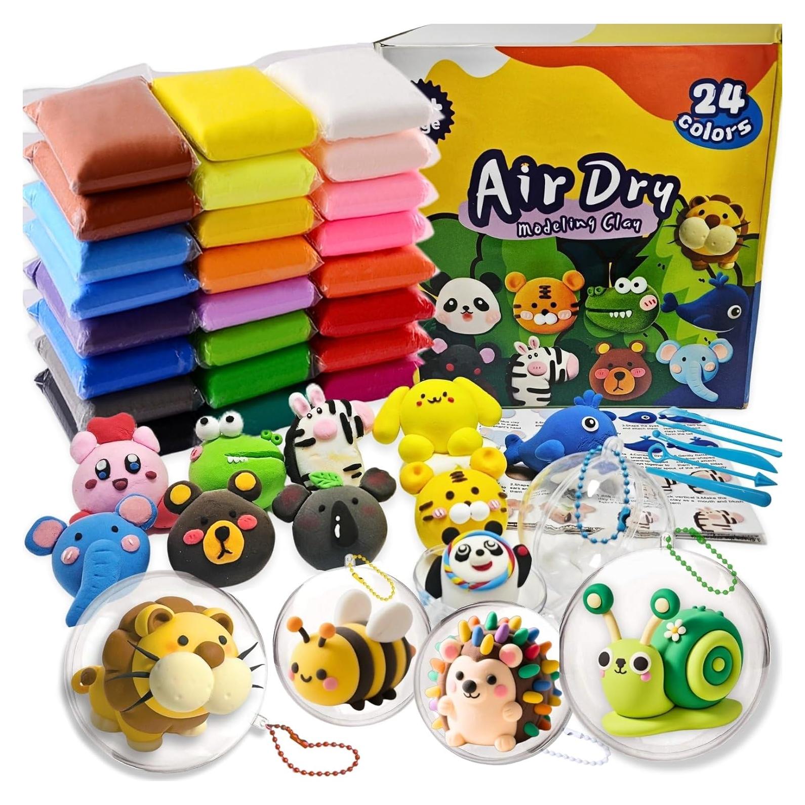 Kit de Arcilla Secada al Aire NafuXiaJJia 24 Colores con Herramientas