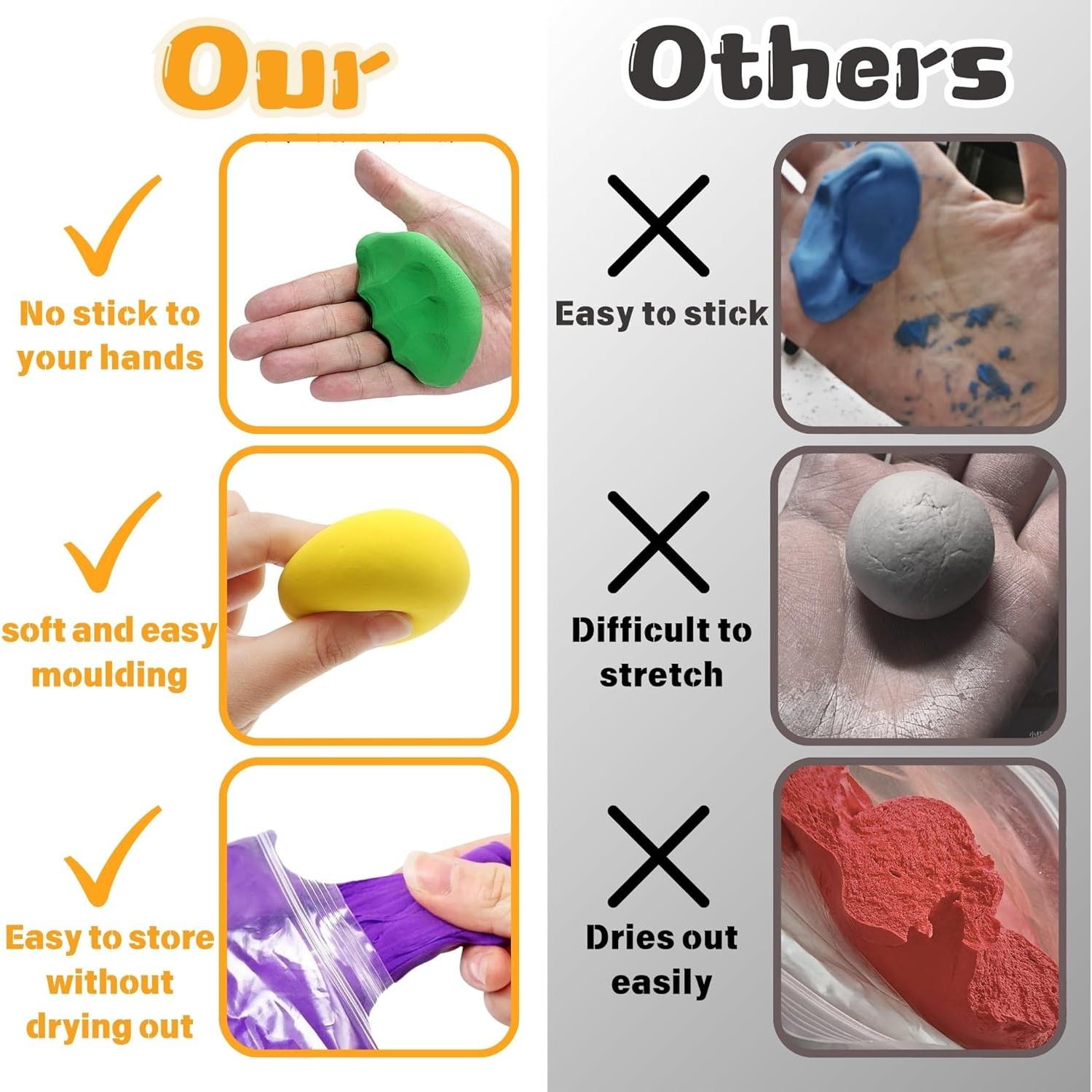 Kit de Arcilla Secada al Aire NafuXiaJJia 24 Colores con Herramientas