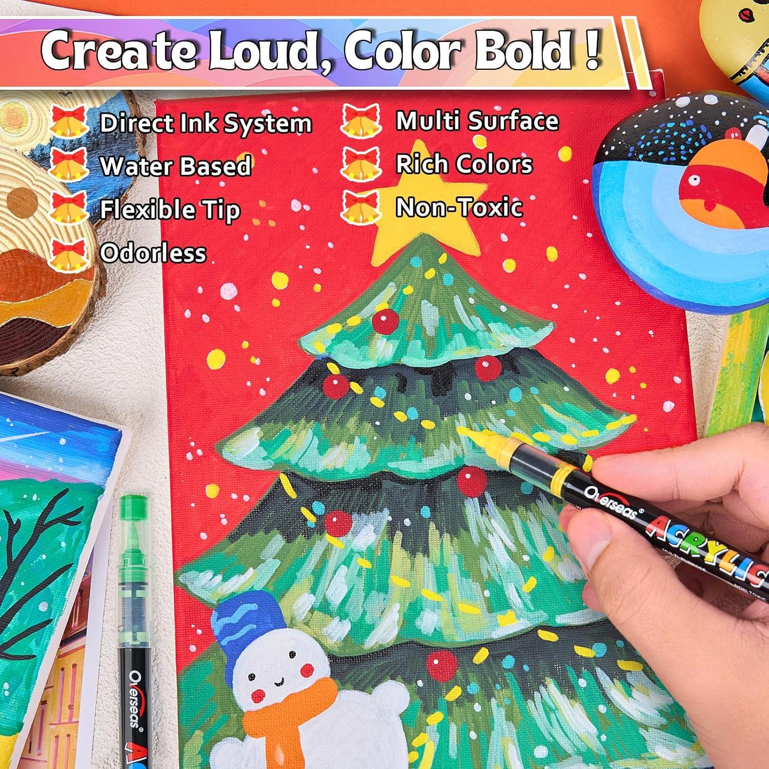 Marcadores Acrílicos Overseas 60 Colores Punta de Pincel