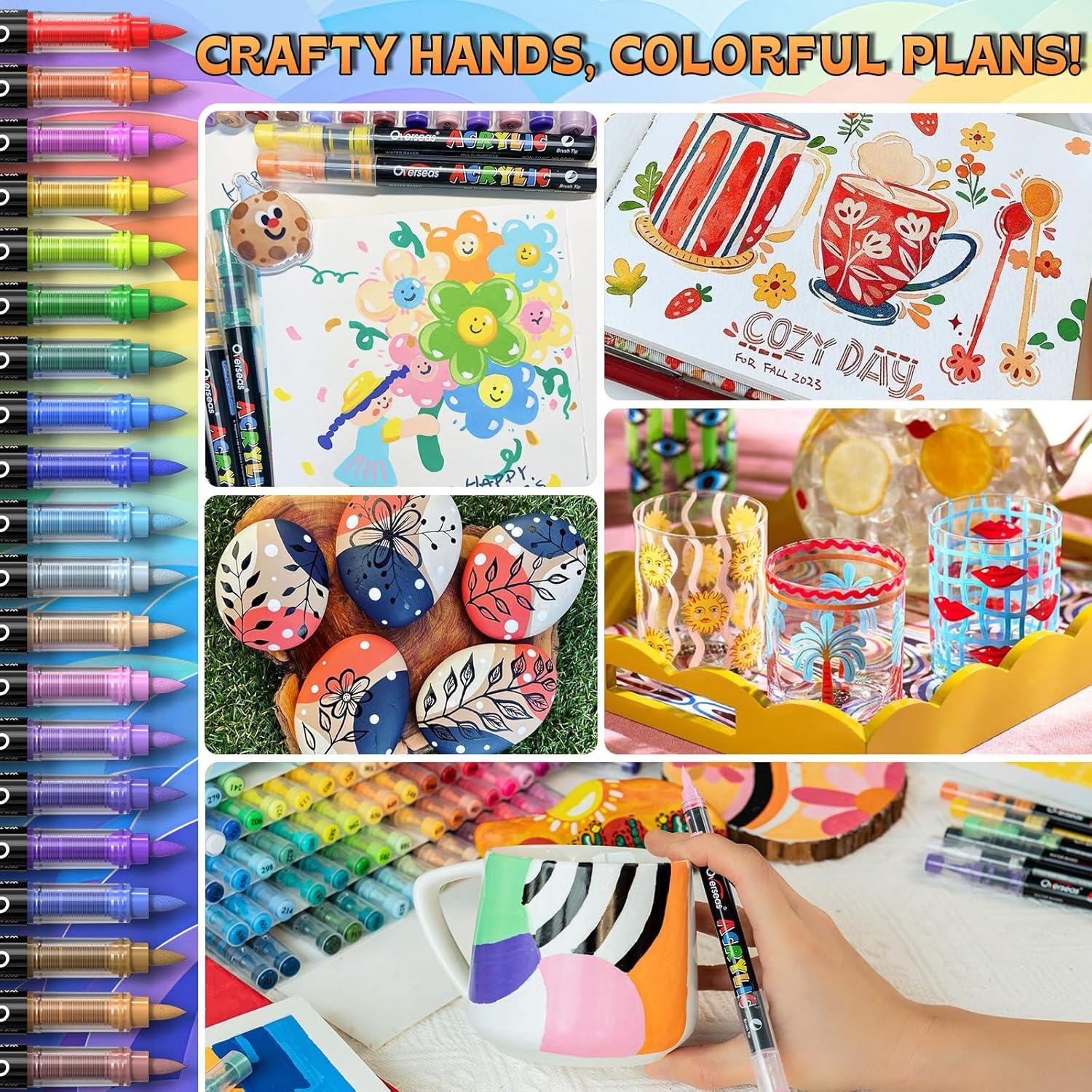 Marcadores Acrílicos Overseas 60 Colores Punta de Pincel