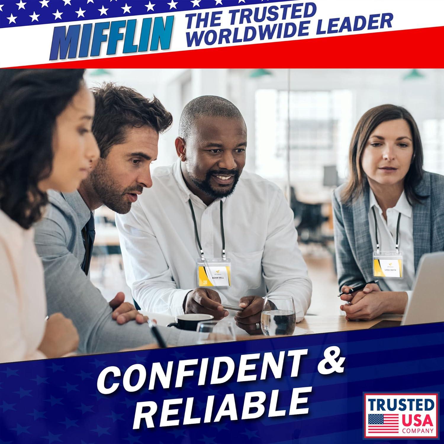 Cintas Planas Mifflin 99 cm Negras con Clips Bulldog - 10 PK