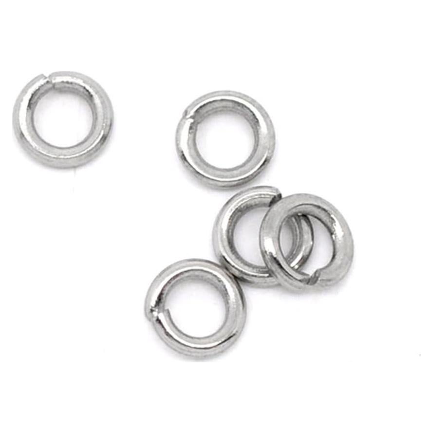 VALYRIA 500pcs Siver Tone Stainless Steel Open Jump Rings Connectors 0.8mm Fit Jewelry DIY (4x0.8mm)