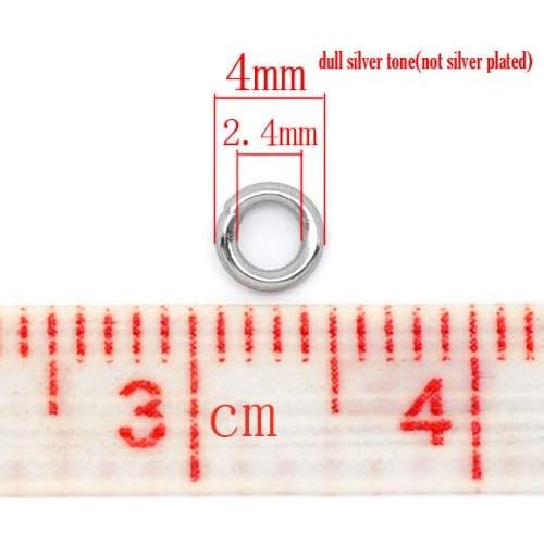 VALYRIA 500pcs Siver Tone Stainless Steel Open Jump Rings Connectors 0.8mm Fit Jewelry DIY (4x0.8mm)