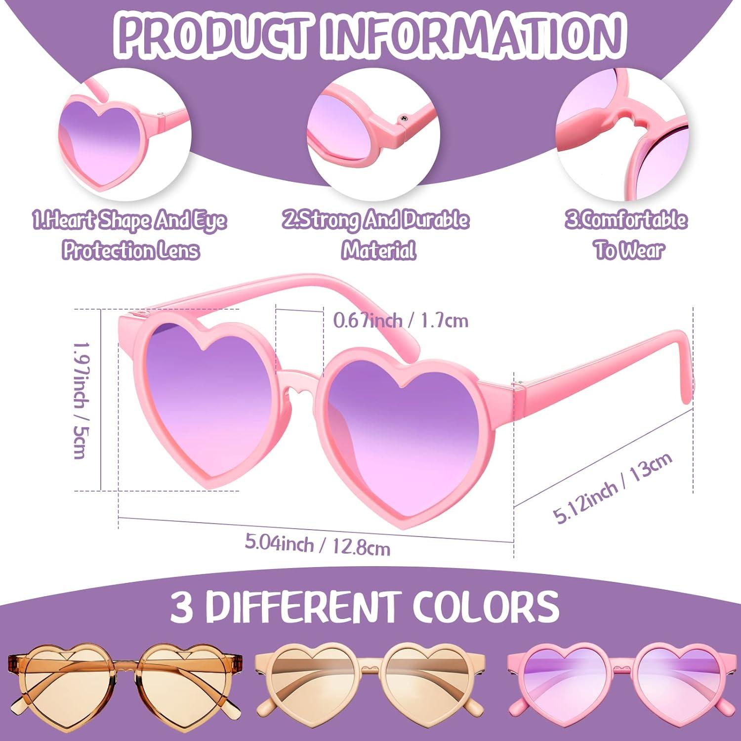 Zhengmy 9 Pares Gafas de Sol para Niños Estilo Flor y Corazón