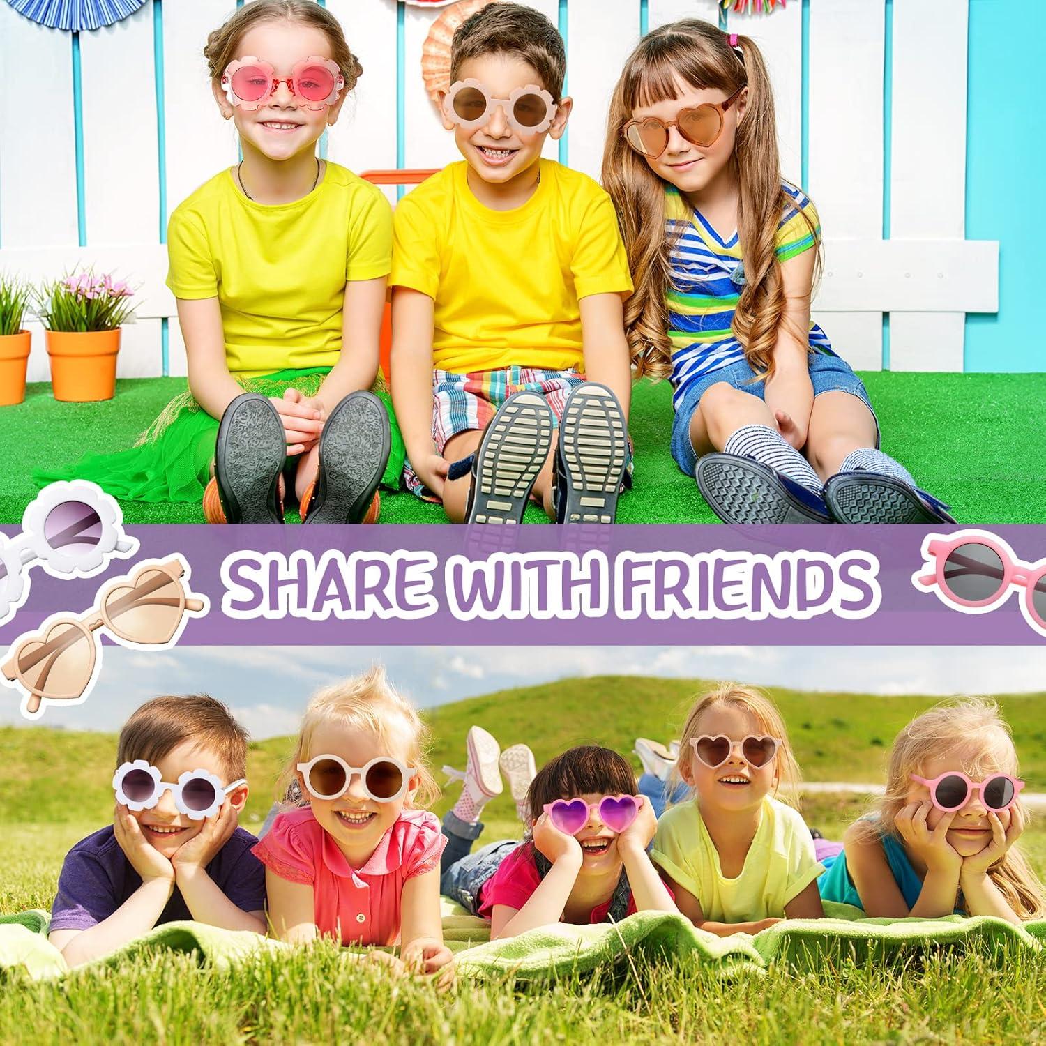 Zhengmy 9 Pares Gafas de Sol para Niños Estilo Flor y Corazón