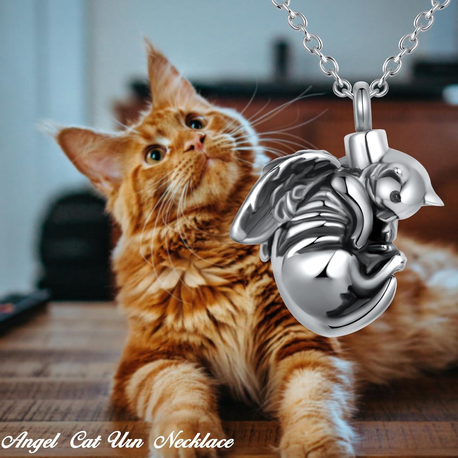 Collar de urna de cremación de acero inoxidable MiWangLing - Ángel Tortuga