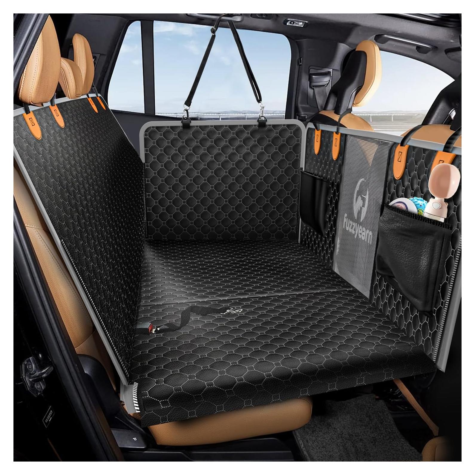 Extensor de Asiento Trasero para Perros Fuzzyearn Negro 132x63.5cm