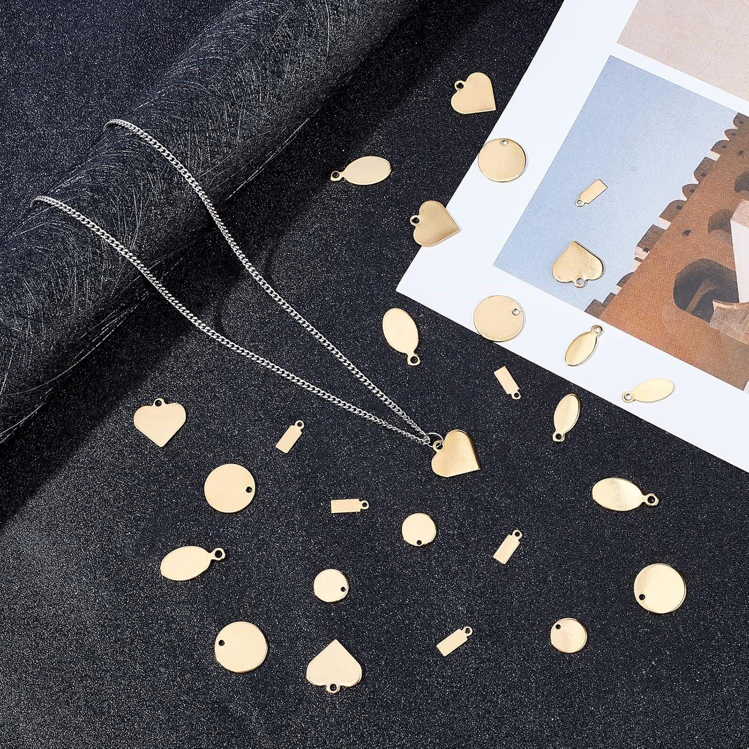 72 Colgantes Planos Dorados PH PandaHall 304 Acero Inoxidable