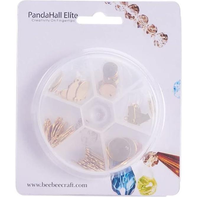 72 Colgantes Planos Dorados PH PandaHall 304 Acero Inoxidable