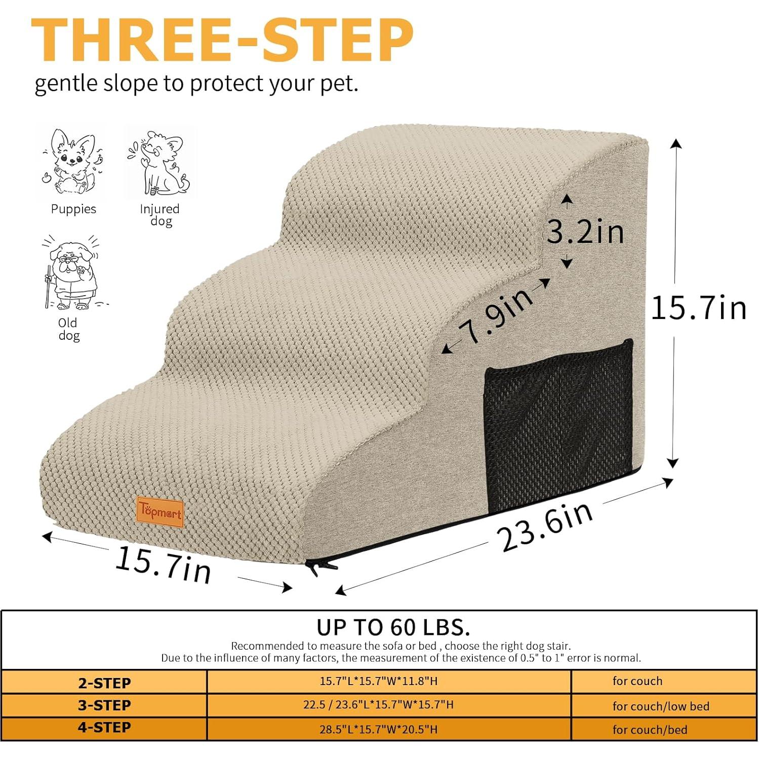 Escalera para Perros Topmart 3 Niveles Antideslizante 60cm