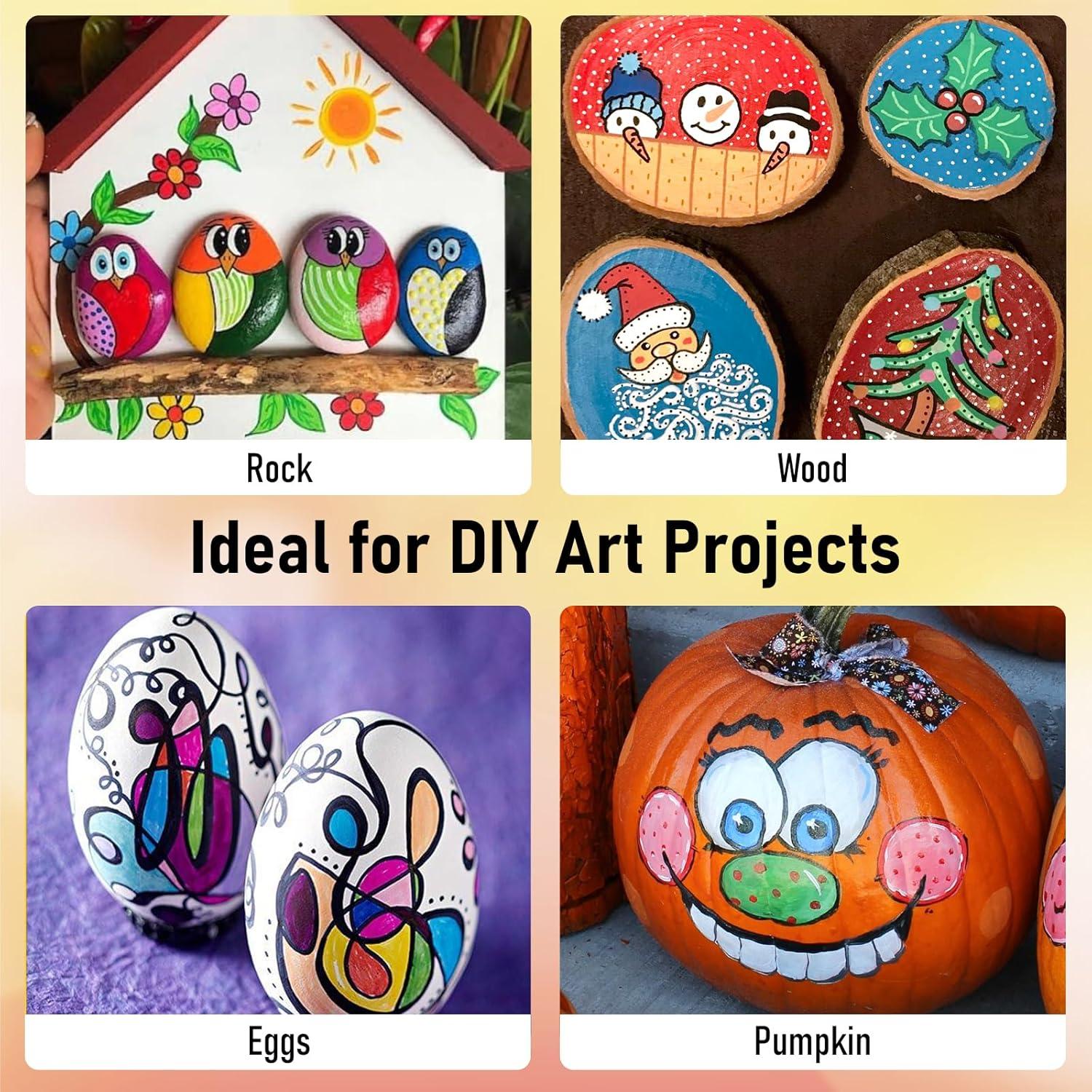 ANYUKE36 Colors Acrylic Paint Pens Markers, Dual Tip Acrylic Paint Markers for Wood,Rock Painting, Canvas, Stone, Glass, Acrylic Dot Markers Pen For DIY Crafts Making Art Supplies