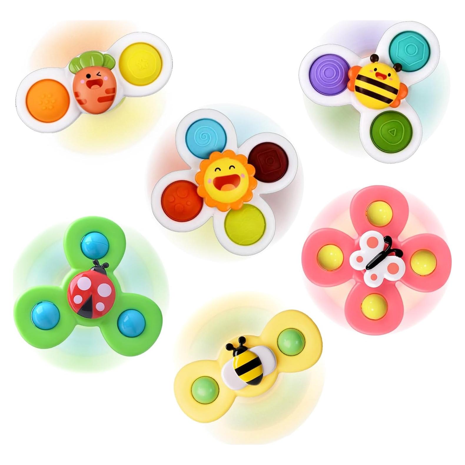 Juguete Spinner con Ventosa PARHILYAR - 6 Piezas para Bebés