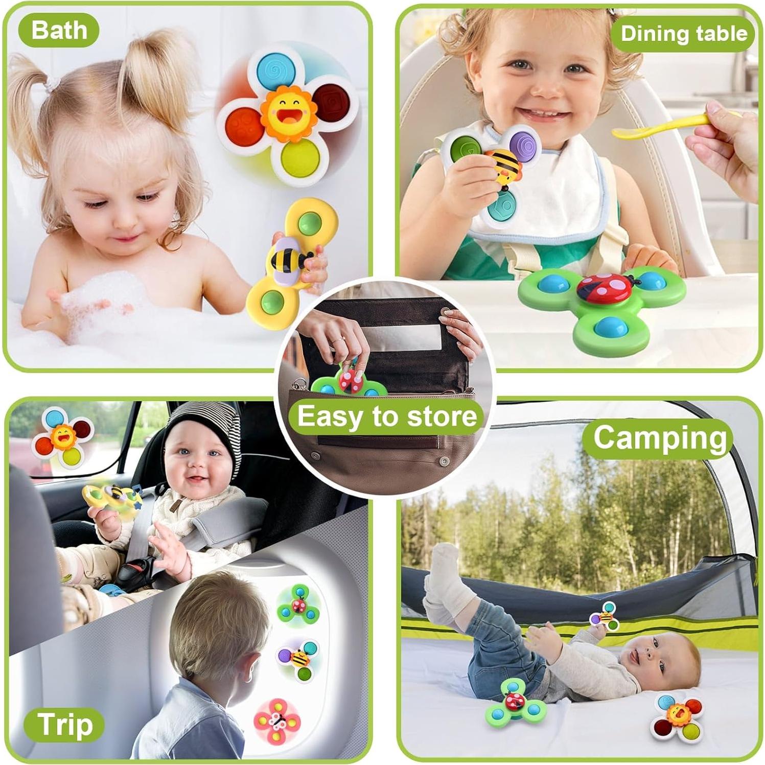 Juguete Spinner con Ventosa PARHILYAR - 6 Piezas para Bebés