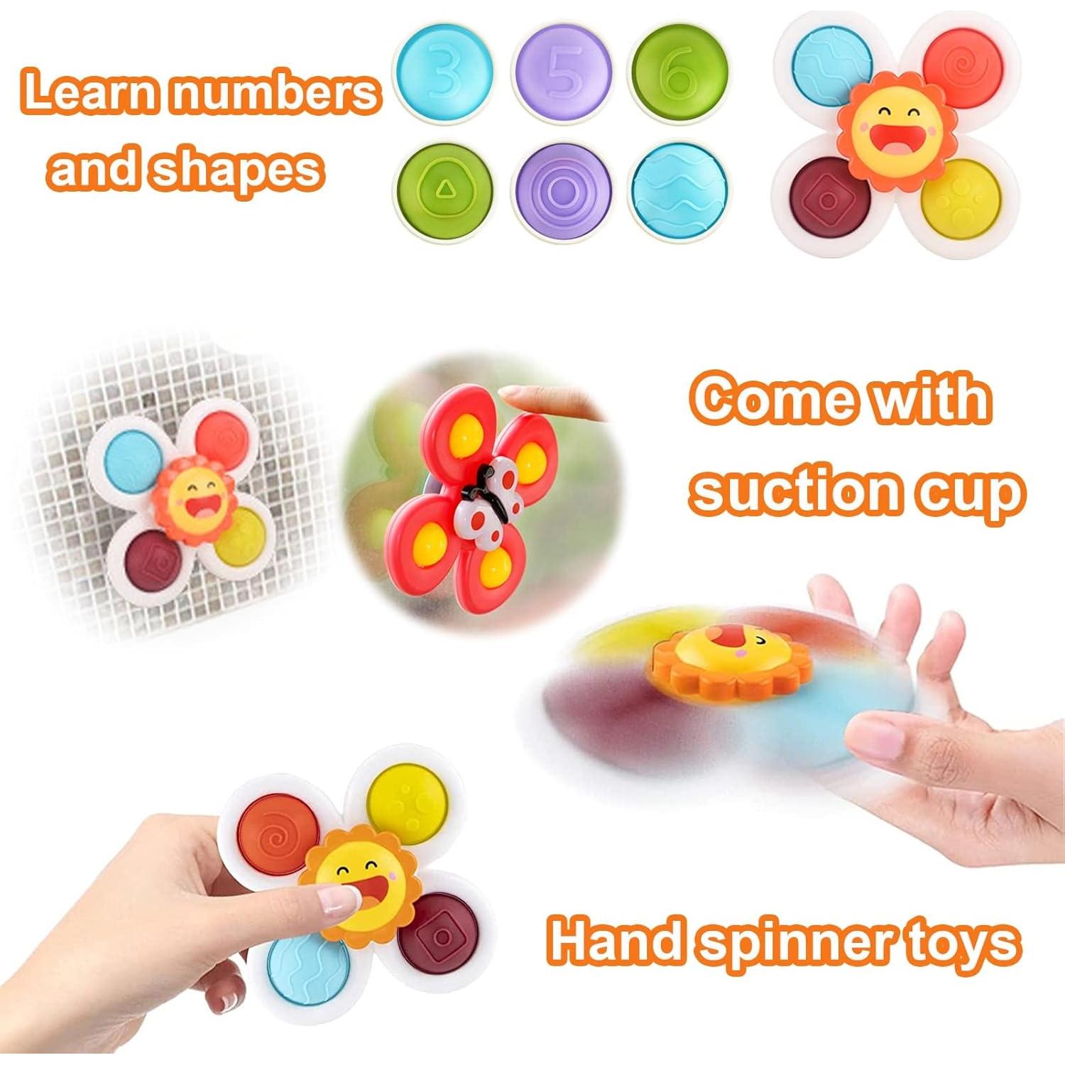 Juguete Spinner con Ventosa PARHILYAR - 6 Piezas para Bebés