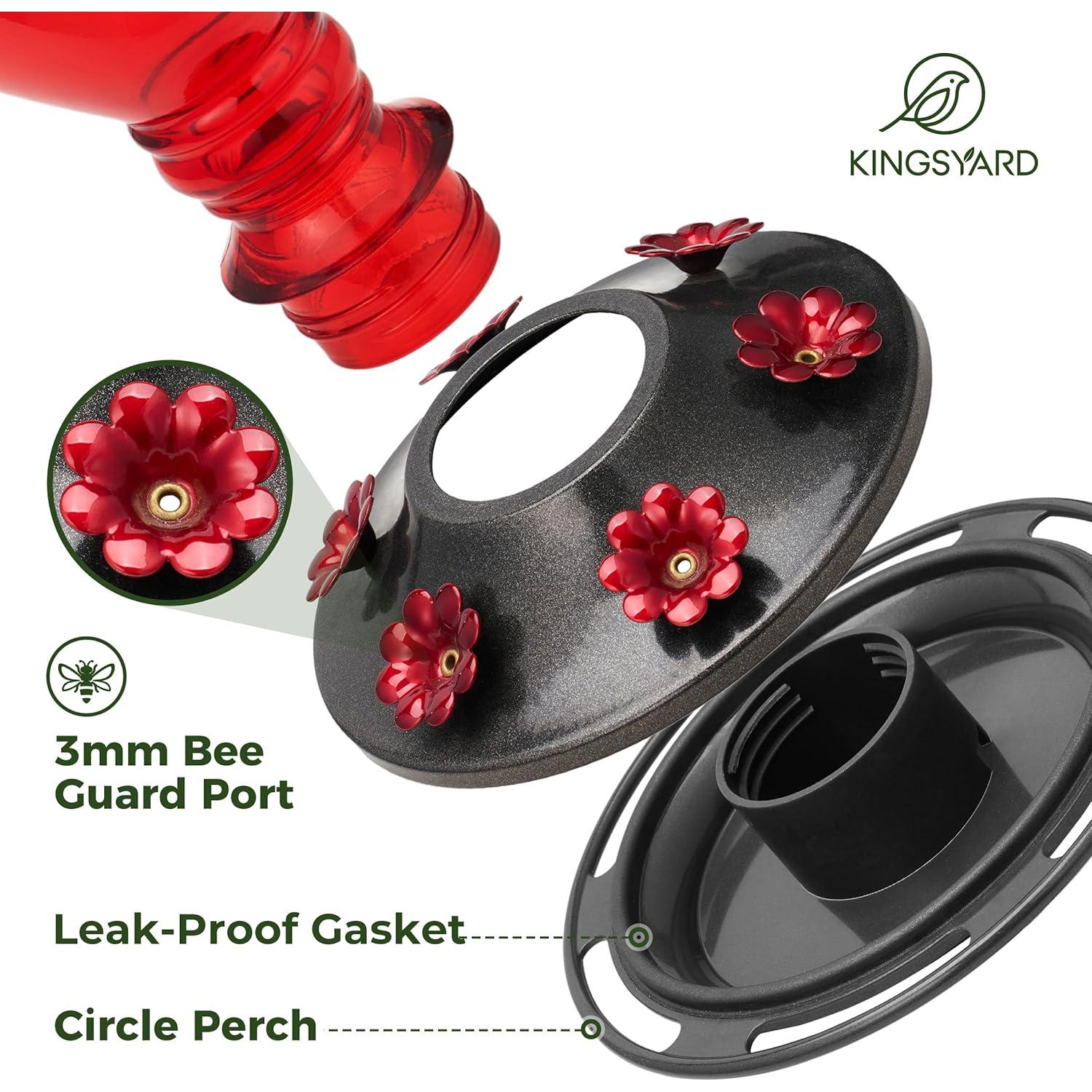 Alimentador de Colibríes Kingsyard de Vidrio 24 oz - 6 Puertos