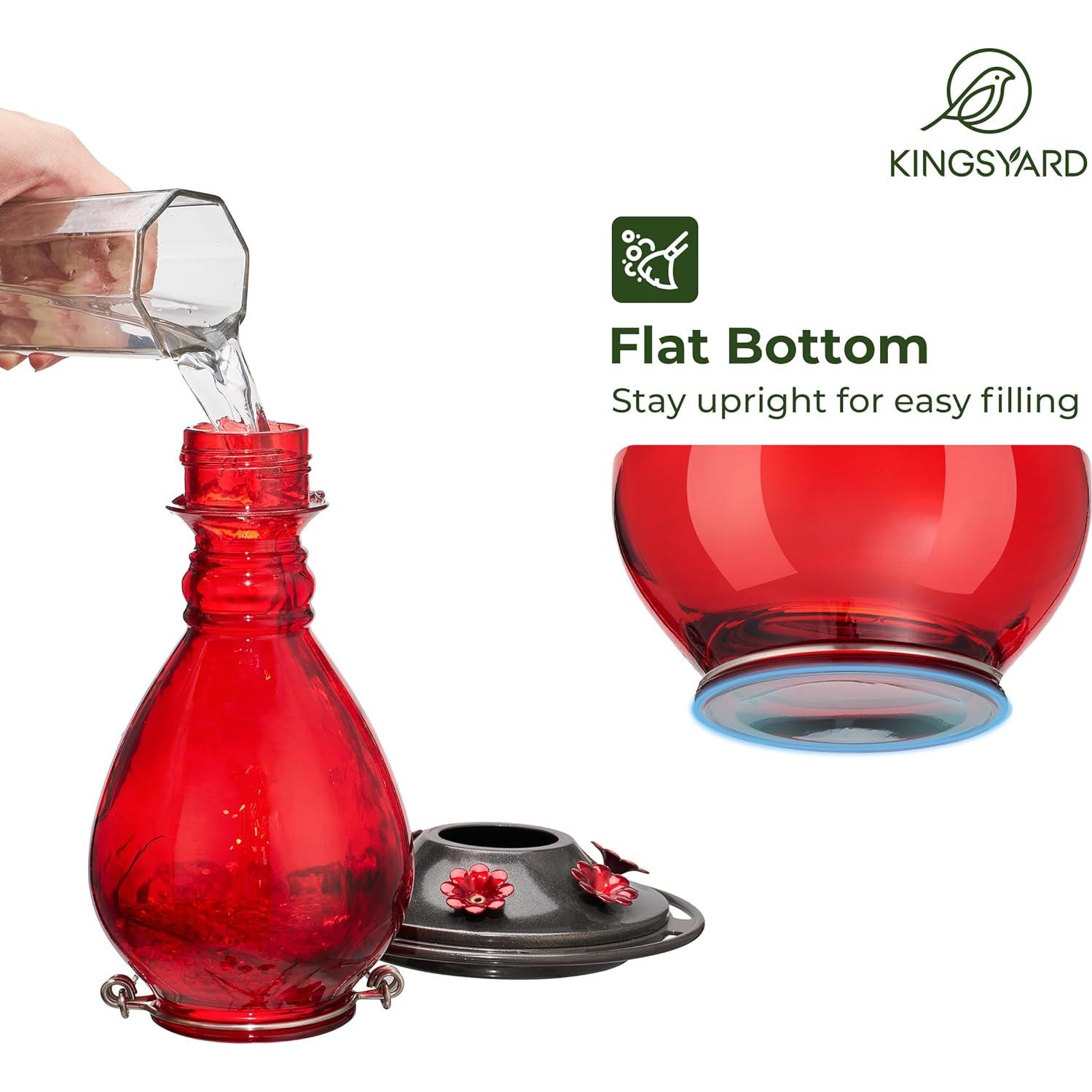 Alimentador de Colibríes Kingsyard de Vidrio 24 oz - 6 Puertos