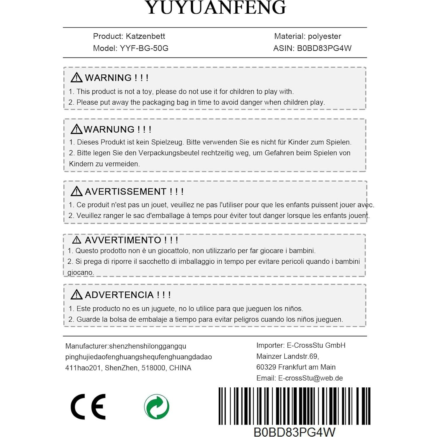 Cama para Gatos YUDANSI 50cm Gris con Capucha Antideslizante