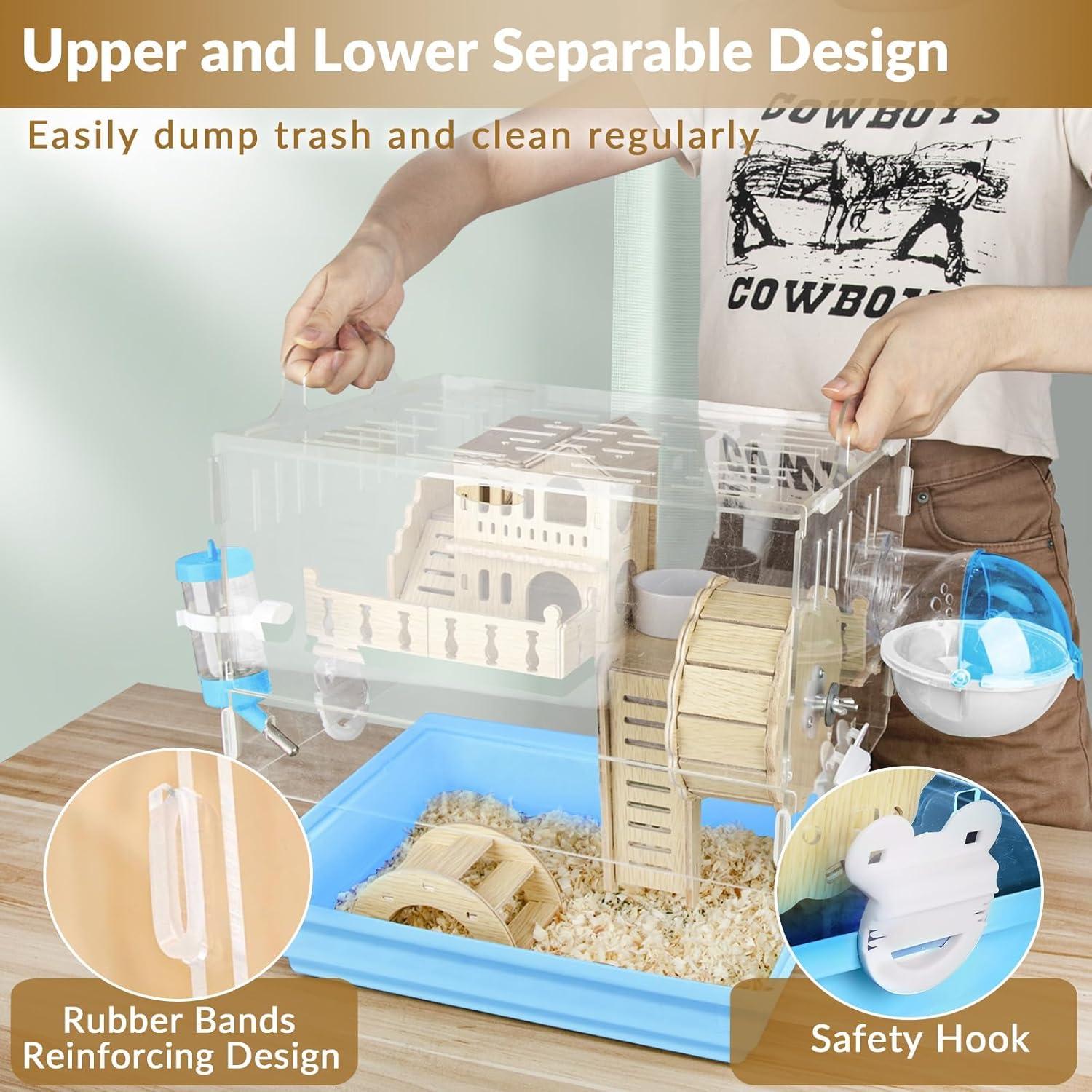 Jaula de Hámster Acrílica Cycodo 2 Niveles con Accesorios