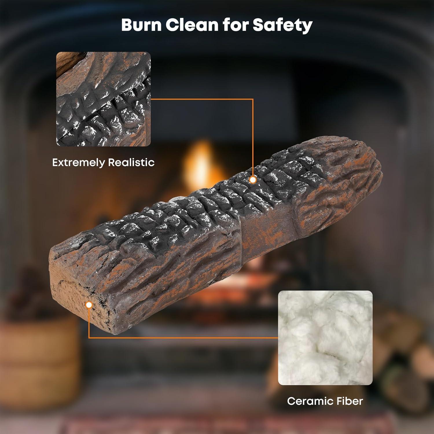 Registros de Cerámica para Chimenea Stanbroil, Juego de 10 Piezas