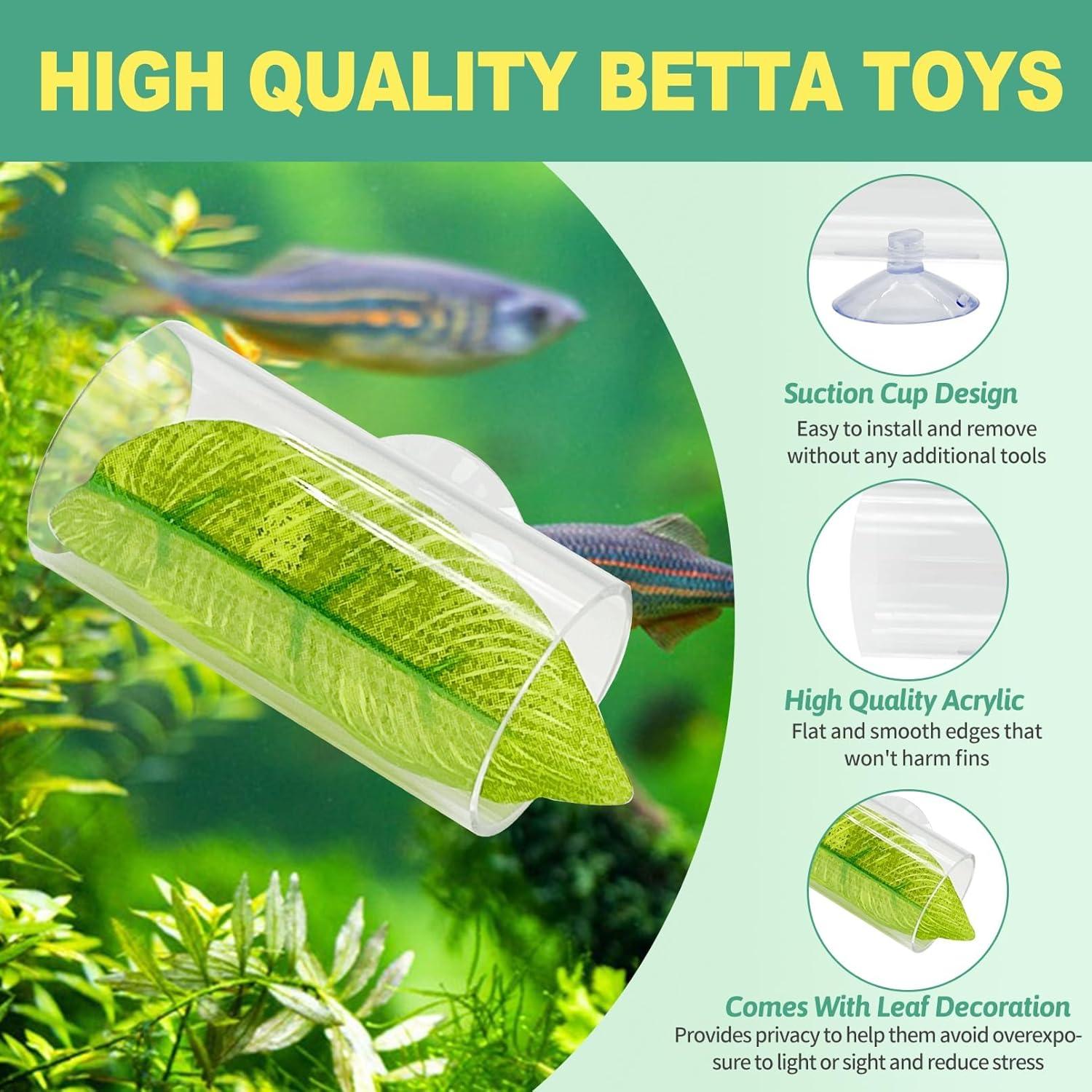 Túnel Acrílico para Peces Betta Hamiledyi - 2 Piezas 7.6x3.8cm