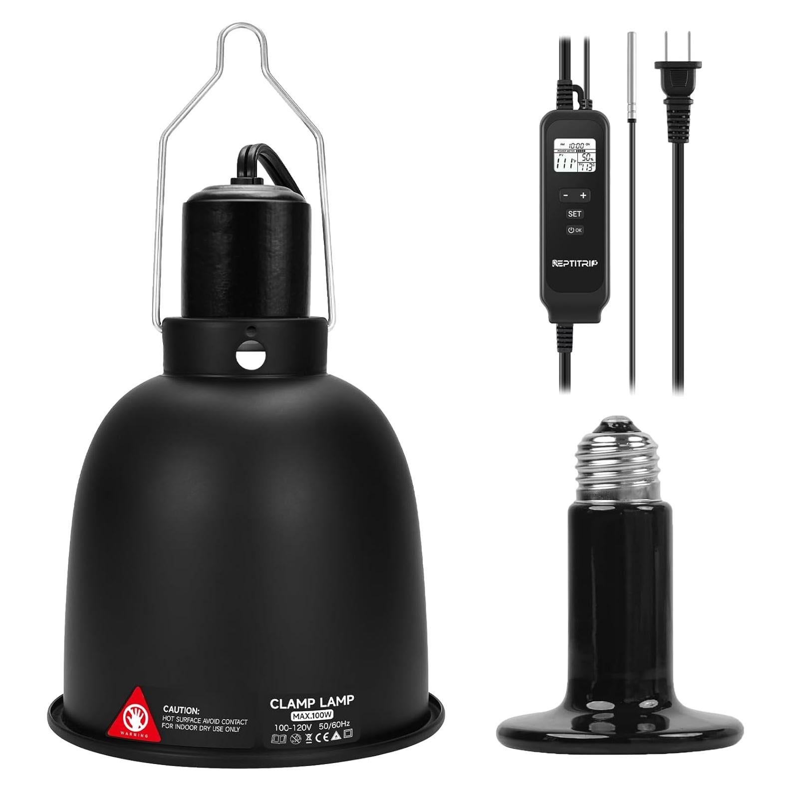 Lámpara de Calor Cerámica REPTITRIP 100W para Reptiles 13.97cm