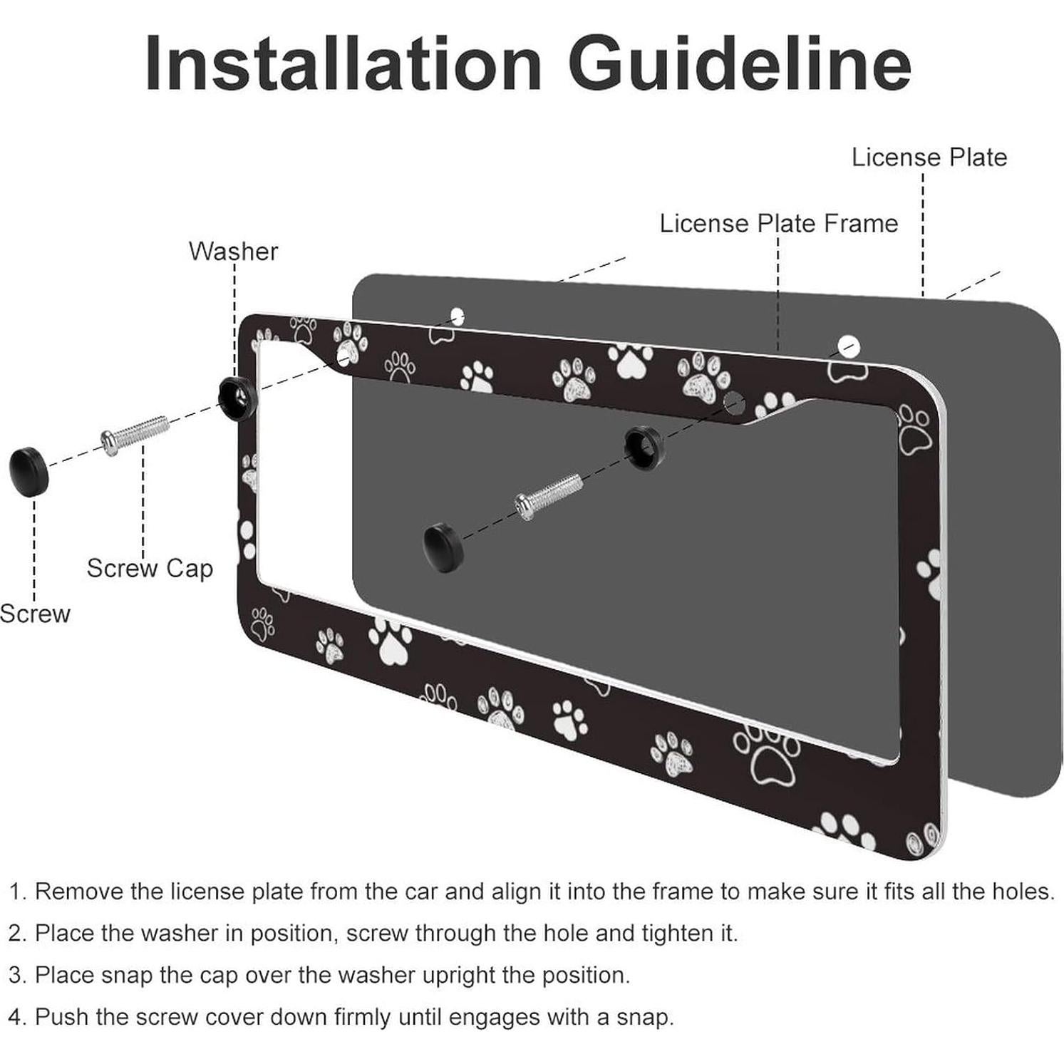 Marcos de Placa de Licencia TQFTPT - 2 Piezas Aluminio 16cm x 31cm
