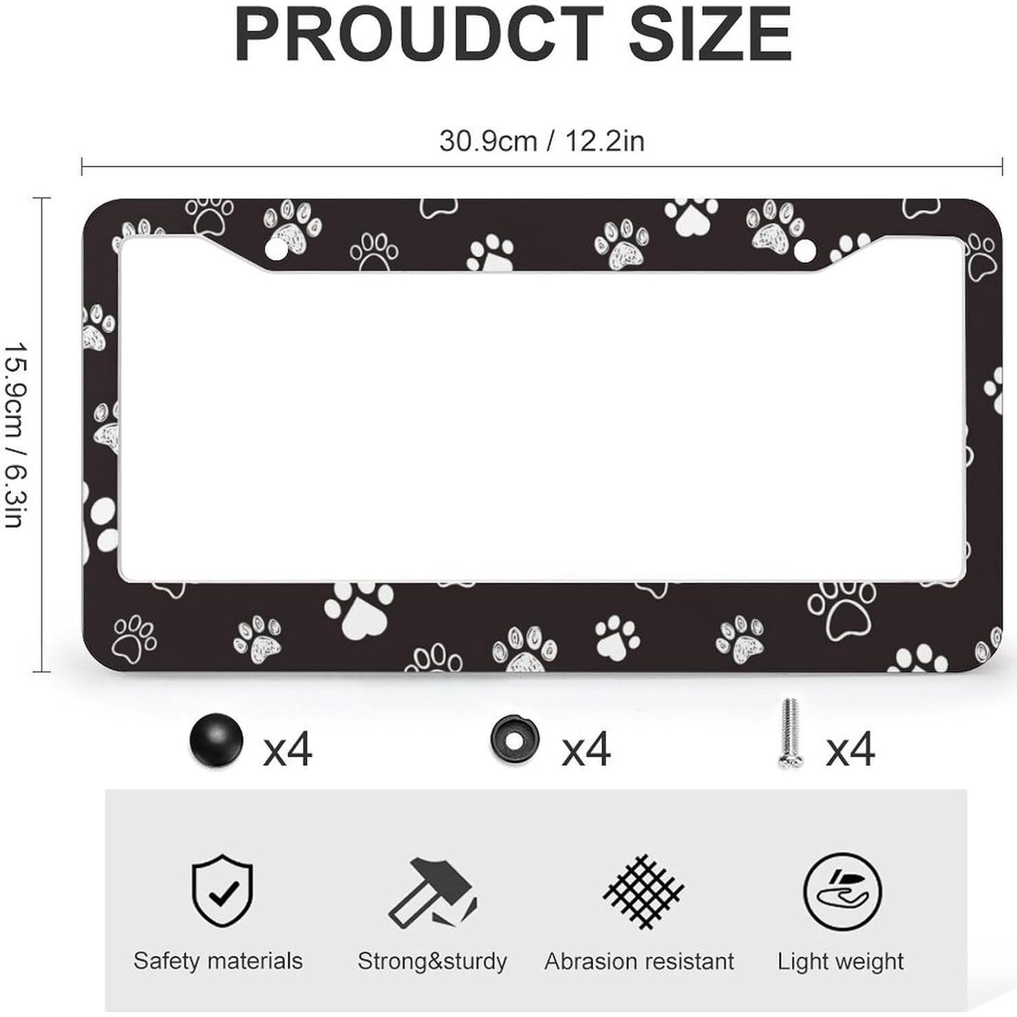 Marcos de Placa de Licencia TQFTPT - 2 Piezas Aluminio 16cm x 31cm