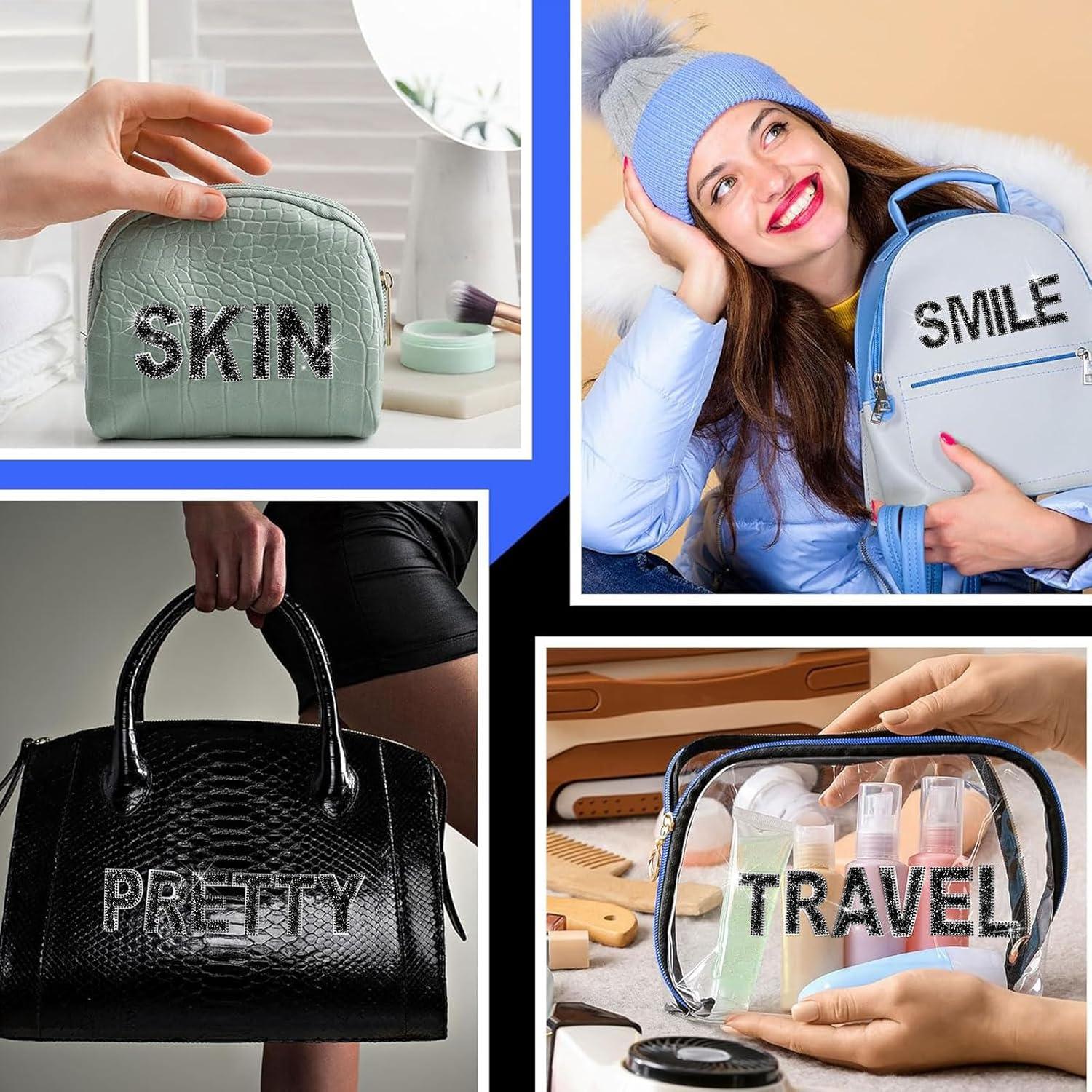 Calcomanías de Letras y Números Rhinestone WILLBOND 37 Piezas 6.5 cm