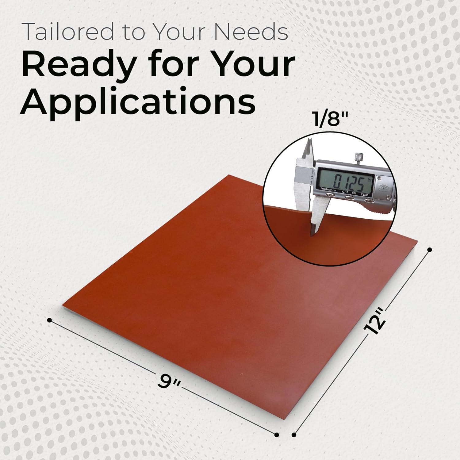 Hoja de Silicona Roja 60A 0.32x22.86x30.48 cm American Rubber