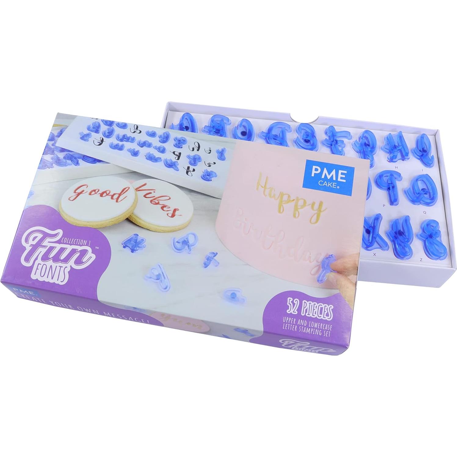 Conjunto de Sellos de Letras PME Fun Fonts 52 Piezas