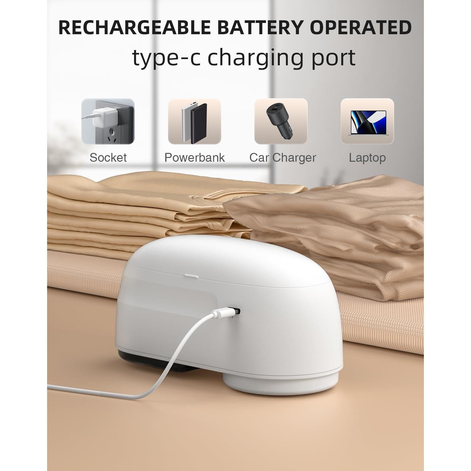 Raspador de Tela Recargable 2600 mAh - Removedor de Pelusa