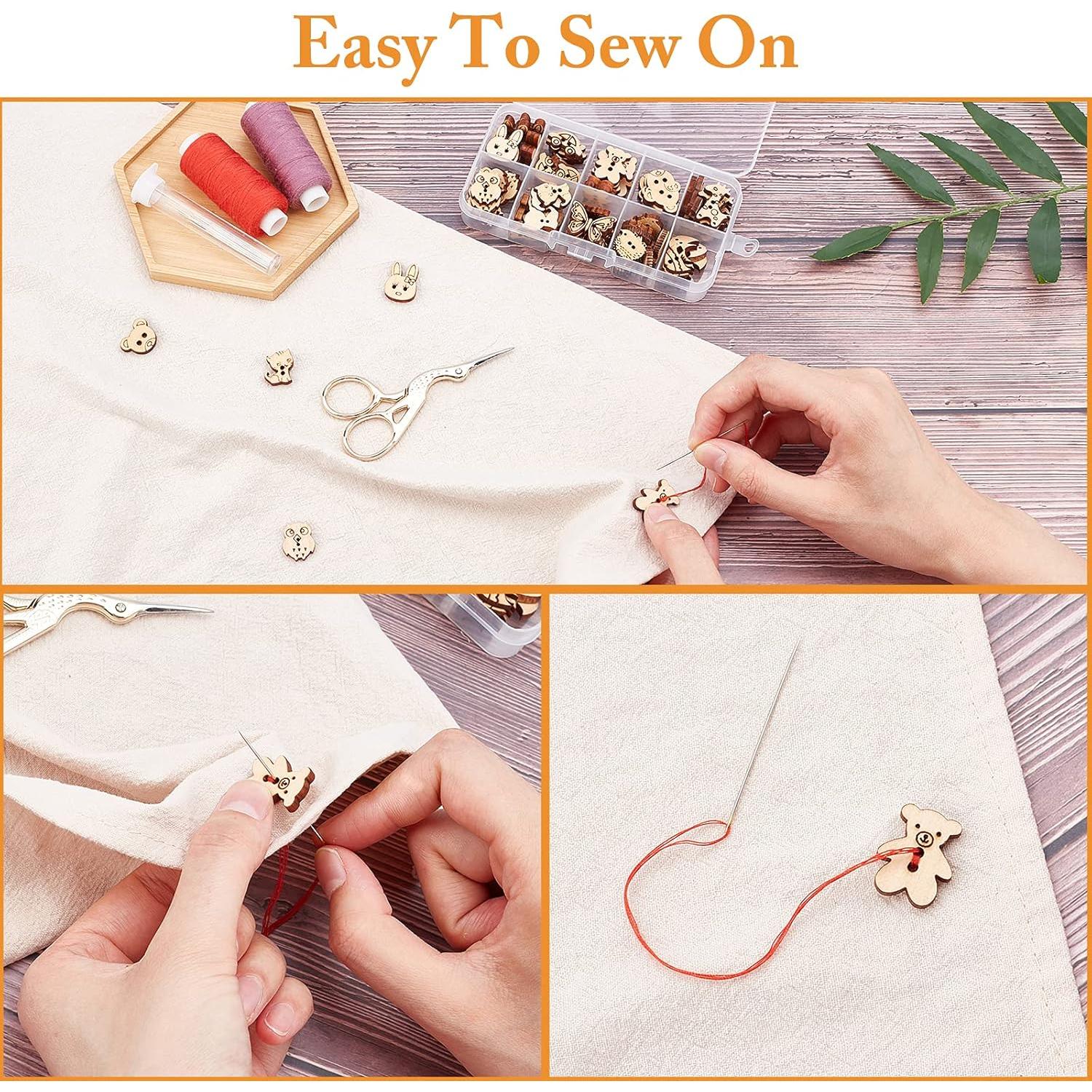 100 Botones de Madera Estilo Animal Arricraft para Manualidades