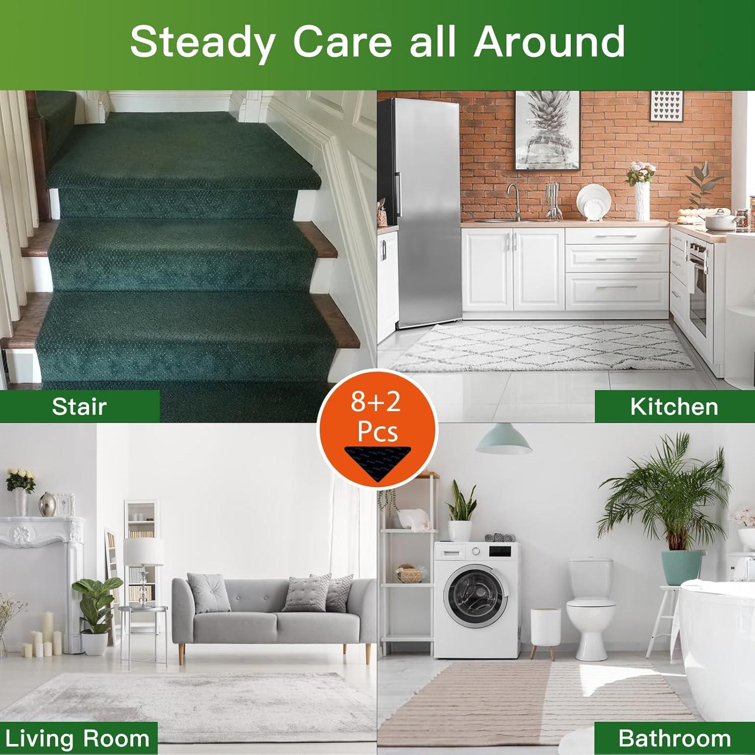 Base Antideslizante para Alfombras Qukaka 8+2 Pcs Lavable