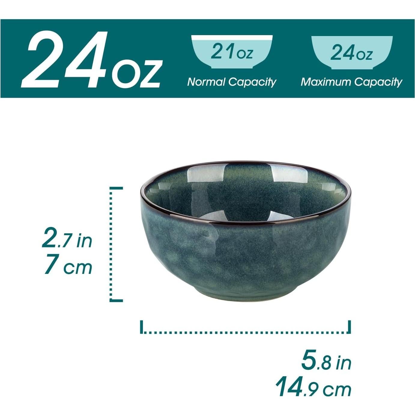 Juego de 4 Cuencos de Cerámica vancasso Starry 14.7cm Verde