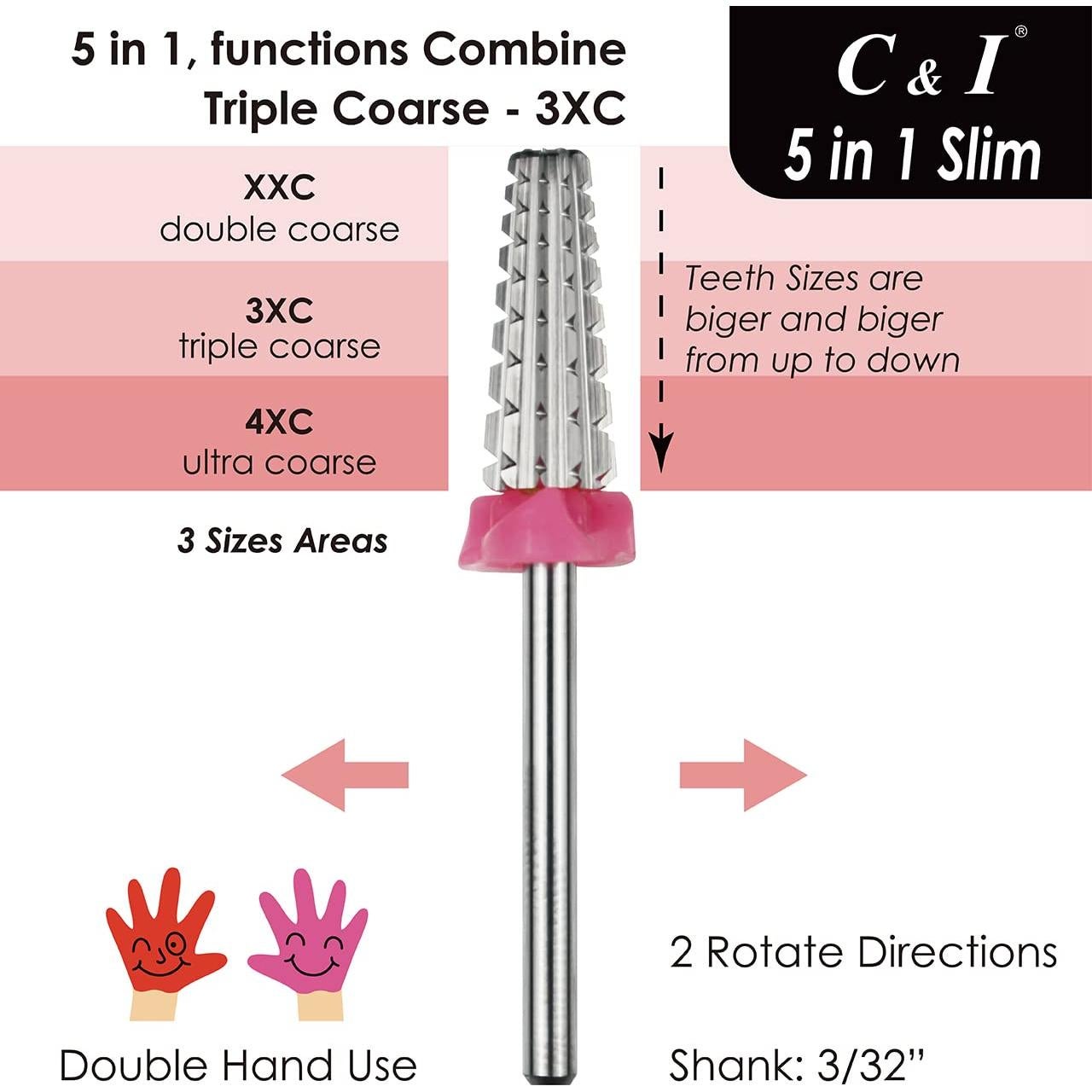 Broca de Uñas C & I 5 en 1 Slim Triple Grueso -3XC