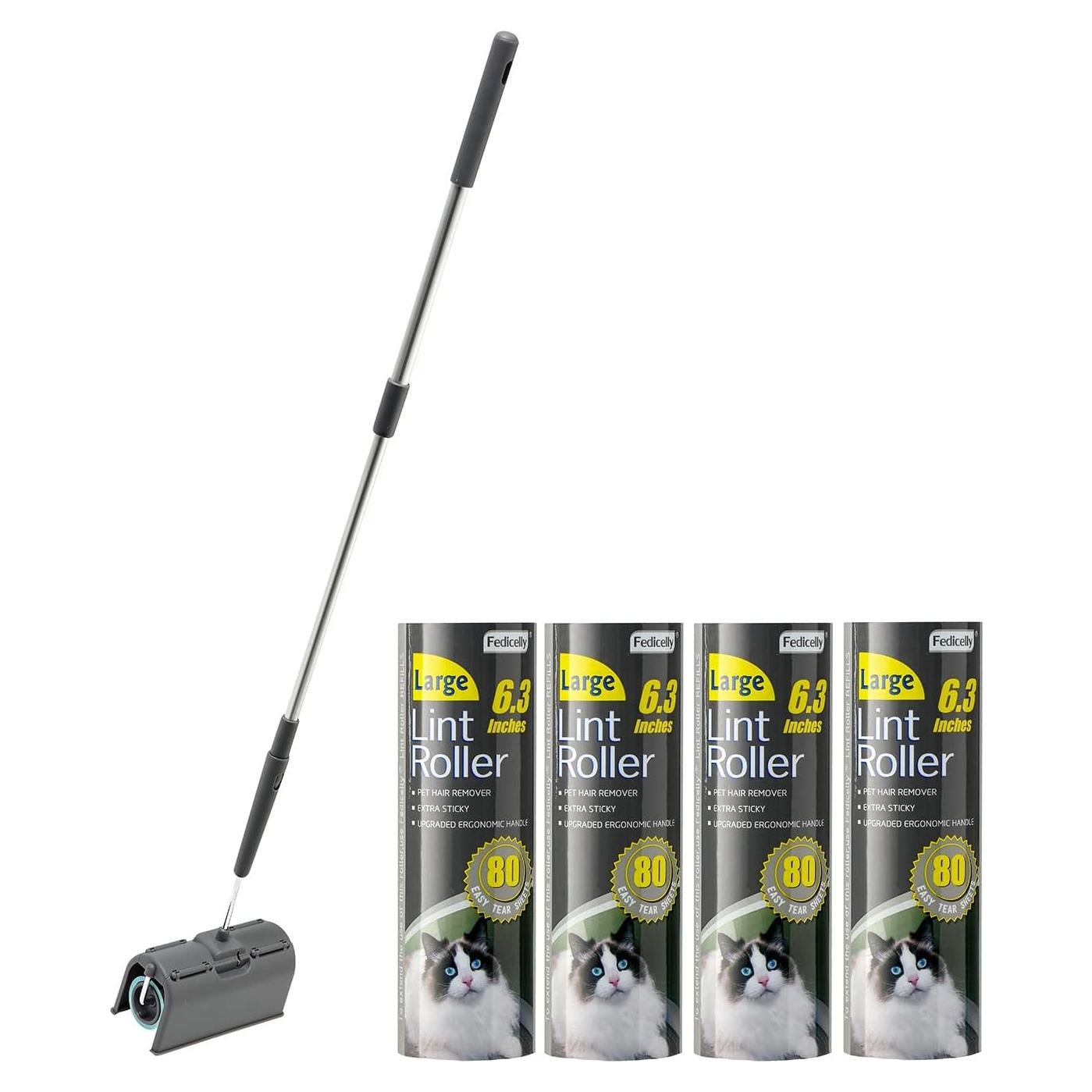 Rodillo de Pelusa Fedicelly con Mango Extensible y 320 Hojas