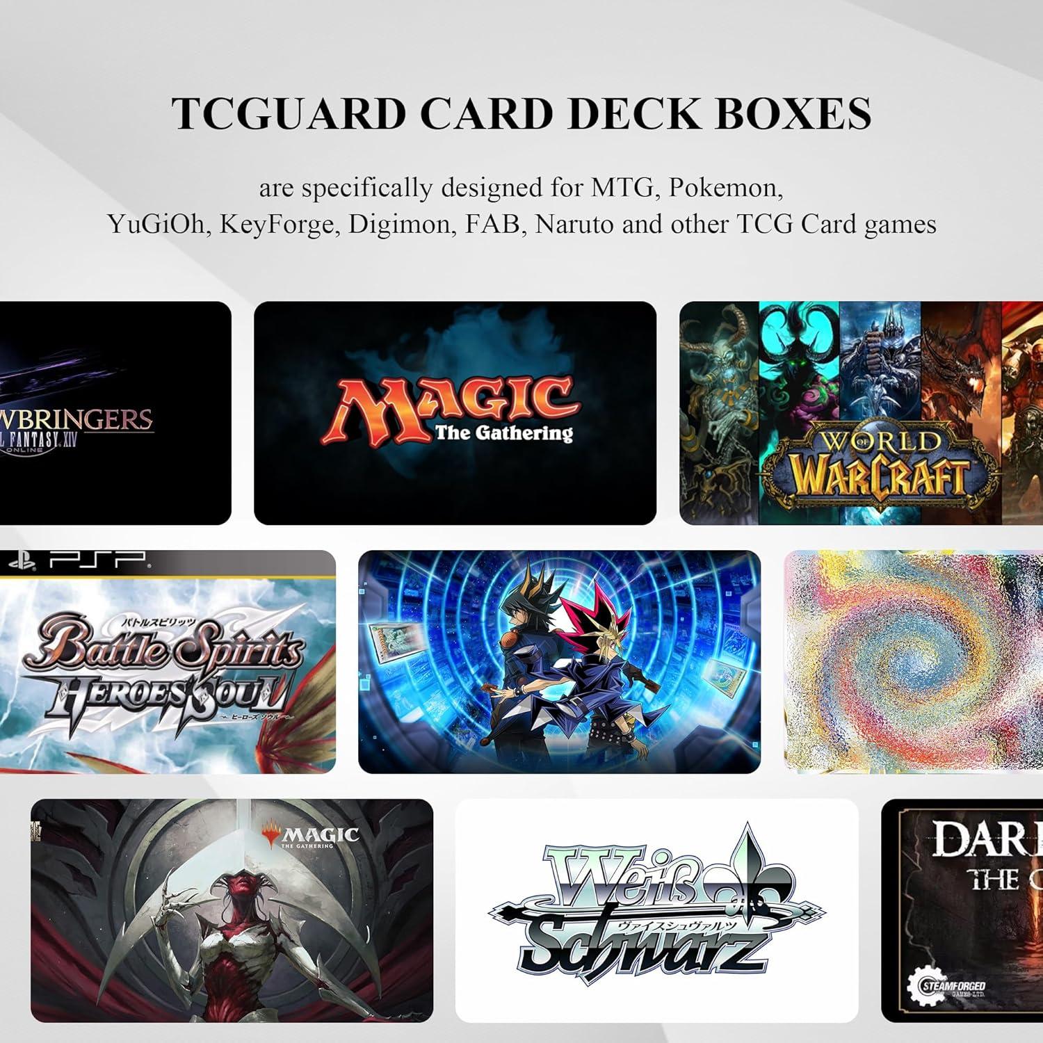 Caja de Barajas TCGUARD para 100 Cartas - Cuero Sintético Negro