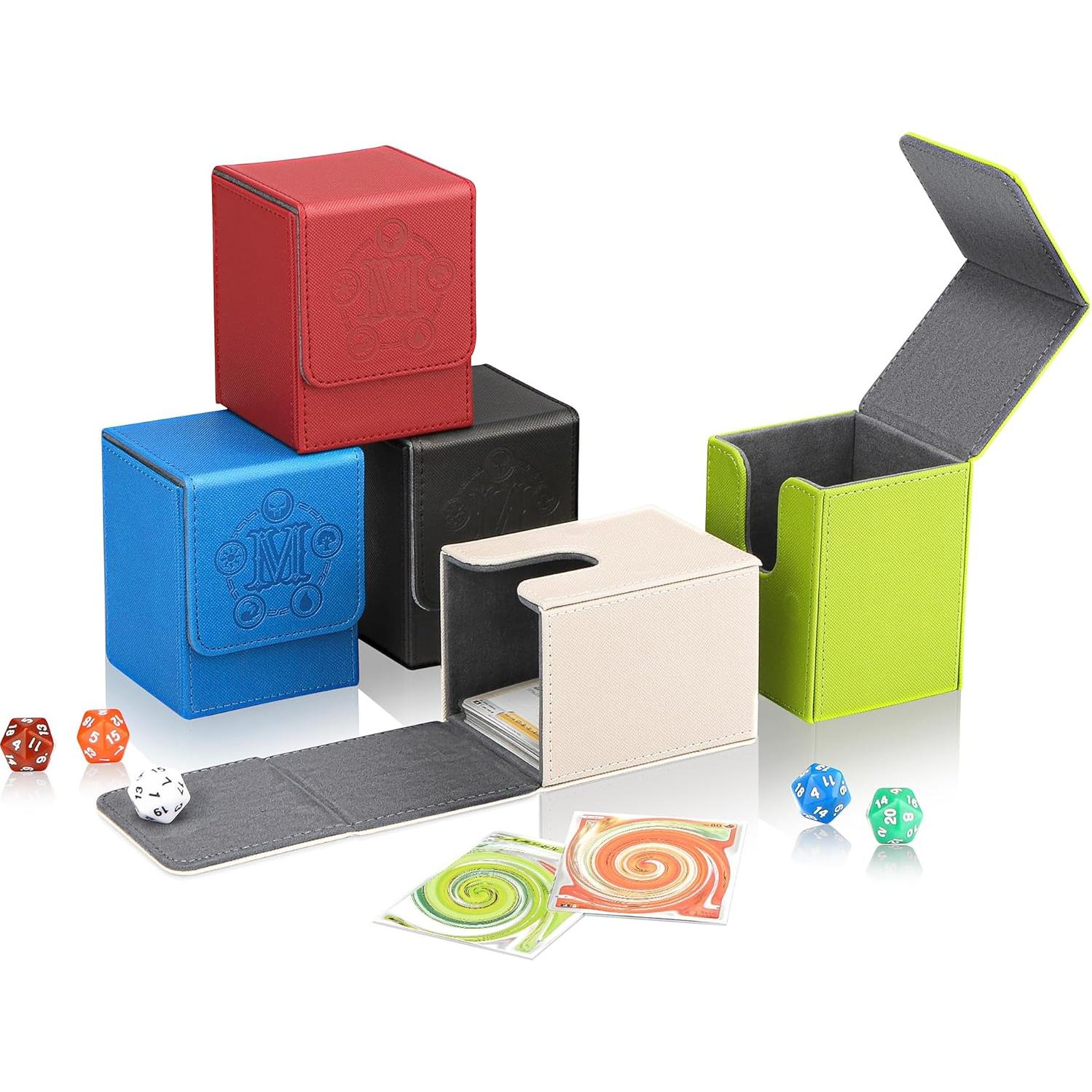 Caja de Barajas TCGUARD para 100 Cartas - Cuero Sintético Negro