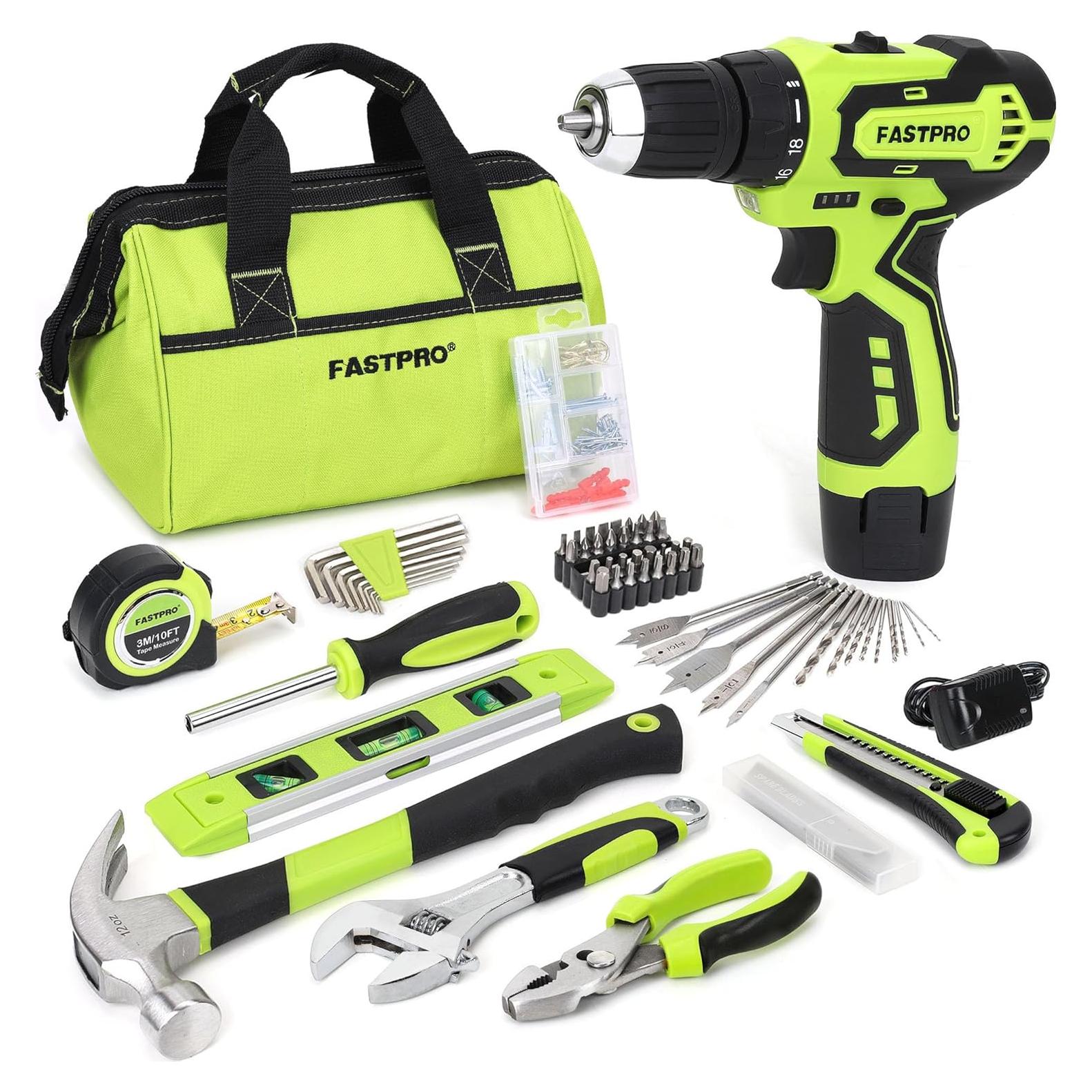 Taladro Inalámbrico 12V FASTPRO + 175 Piezas Herramientas