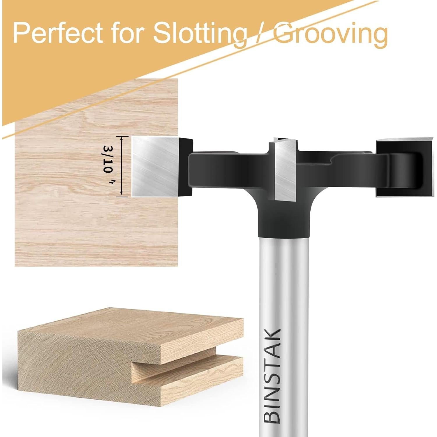 Fresa CNC Aplanadora BINSTAK 1/4" Shank 38mm Diámetro 4 Alas