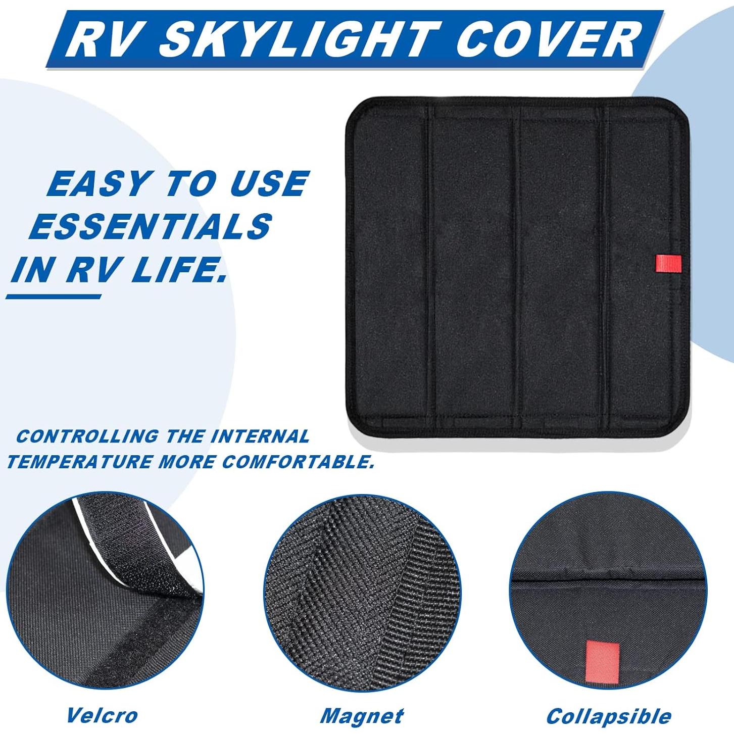 Cubierta de Tragaluces Plegable Magnética RVLAND 41x41cm Negra