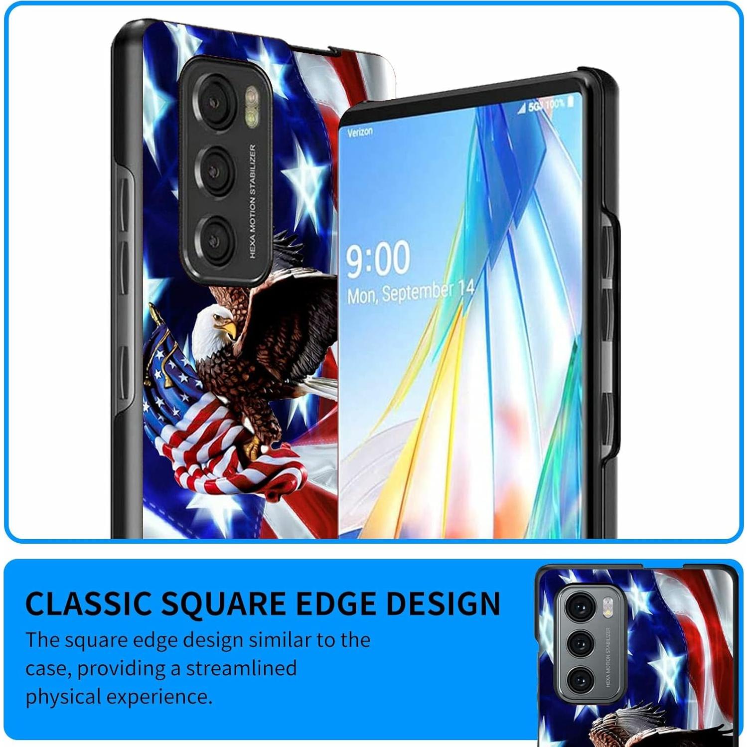 Funda de Silicona Dikoer para LG Wing 5G 6.8" - Bandera Americana